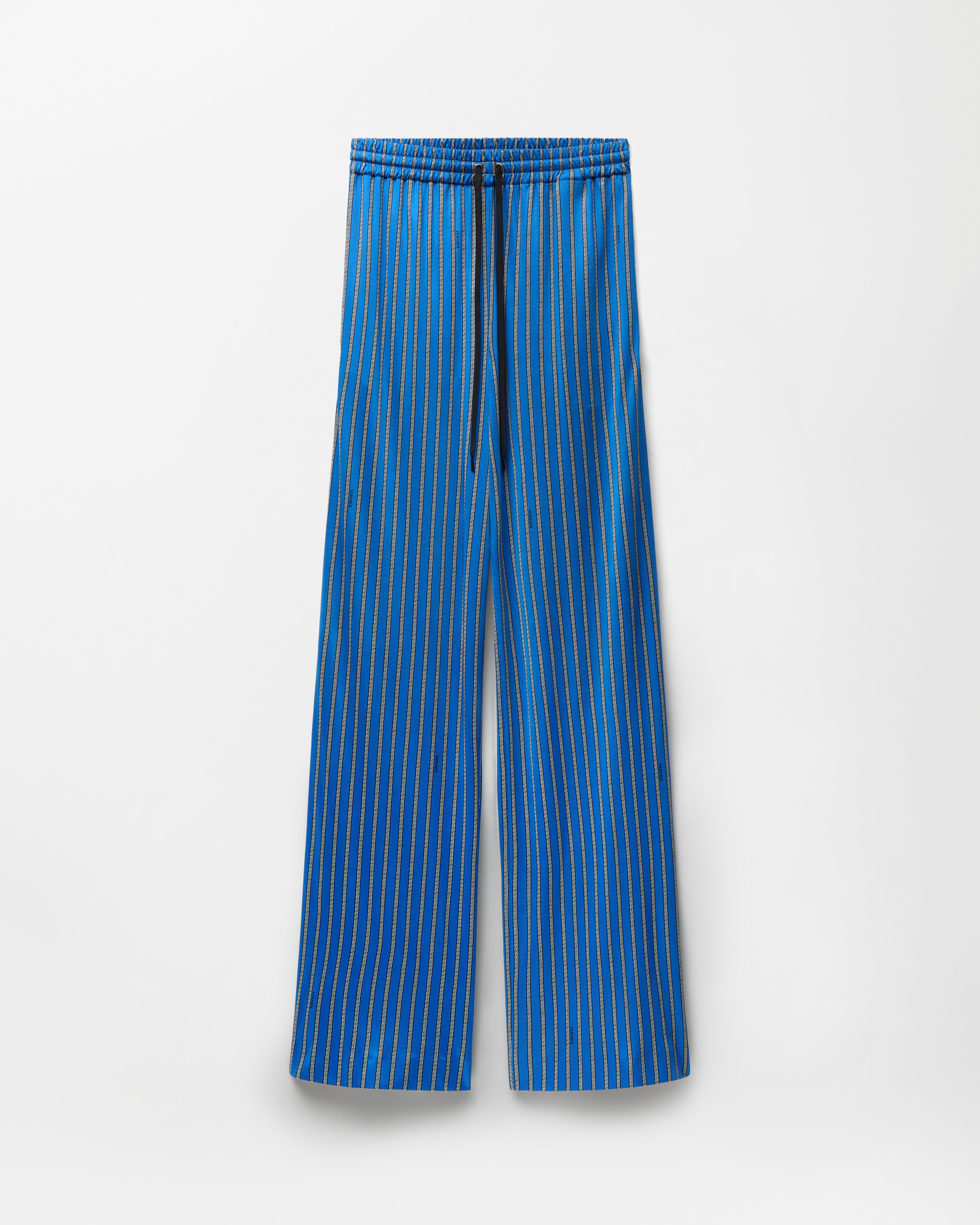 Versace Printed Viscose-jersey Pajama-style Pants In Blue