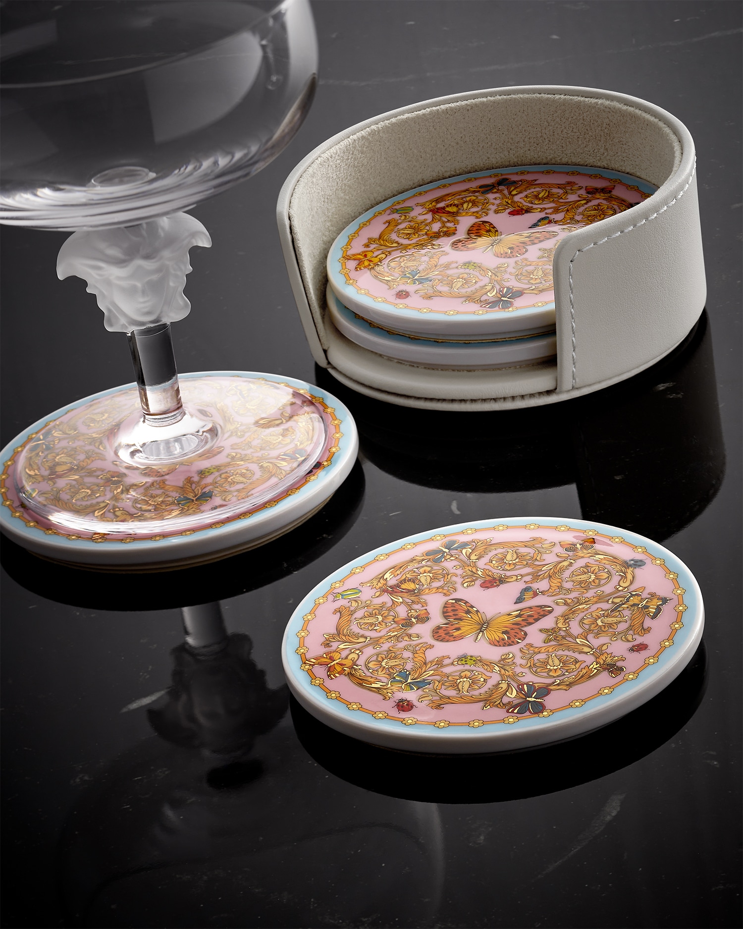 VERSACE SET DE 4 SOUS-VERRES LE JARDIN DE VERSACE