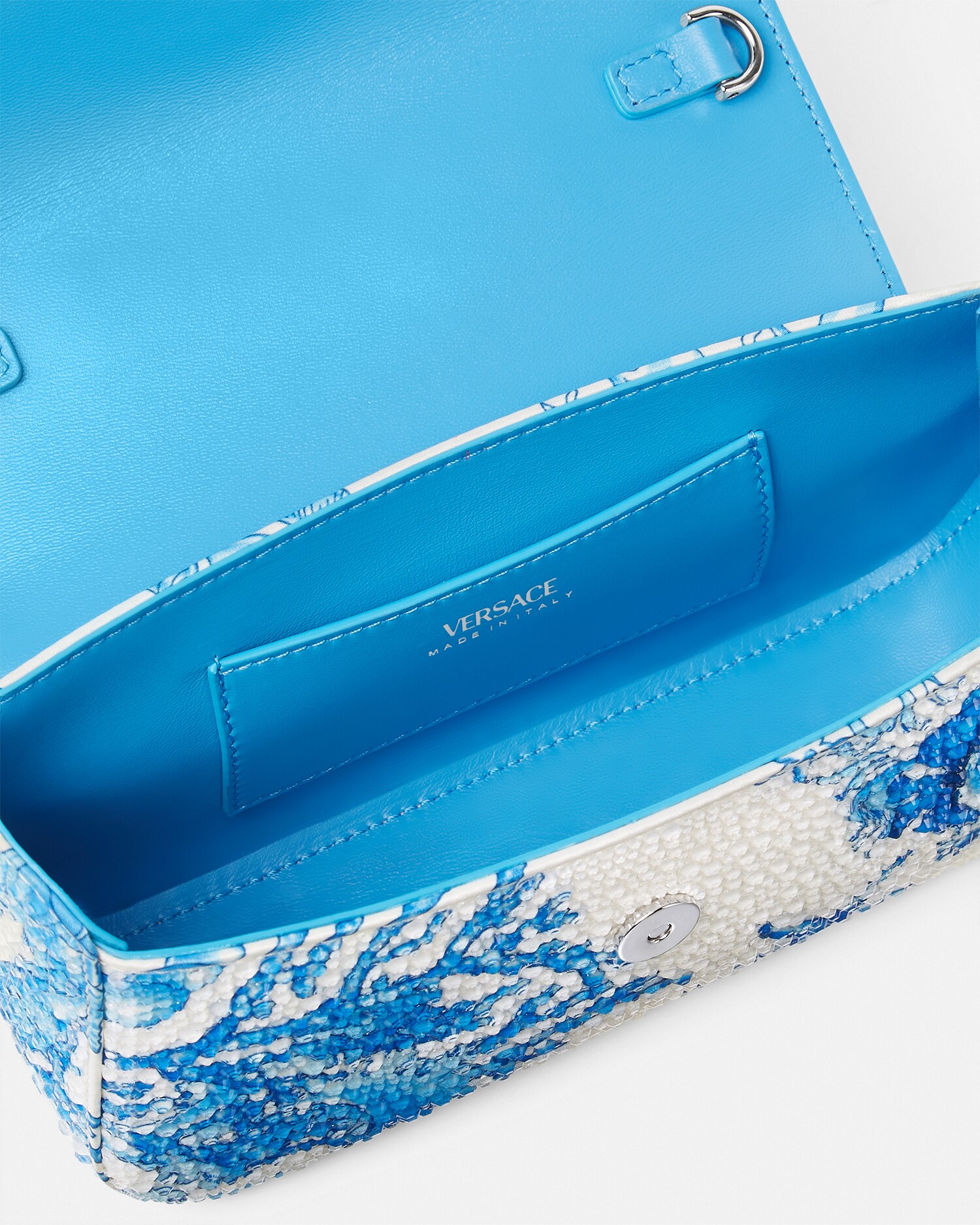 Underwater Barocco La Medusa Mini Bag White,Blue | VERSACE US