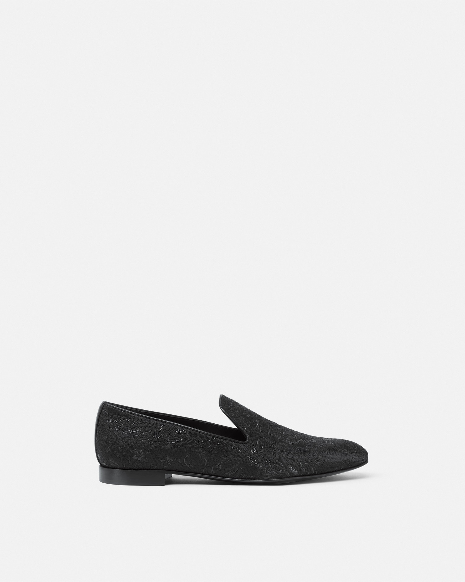 Versace Accessori Barocco Jacquard Slippers In Black