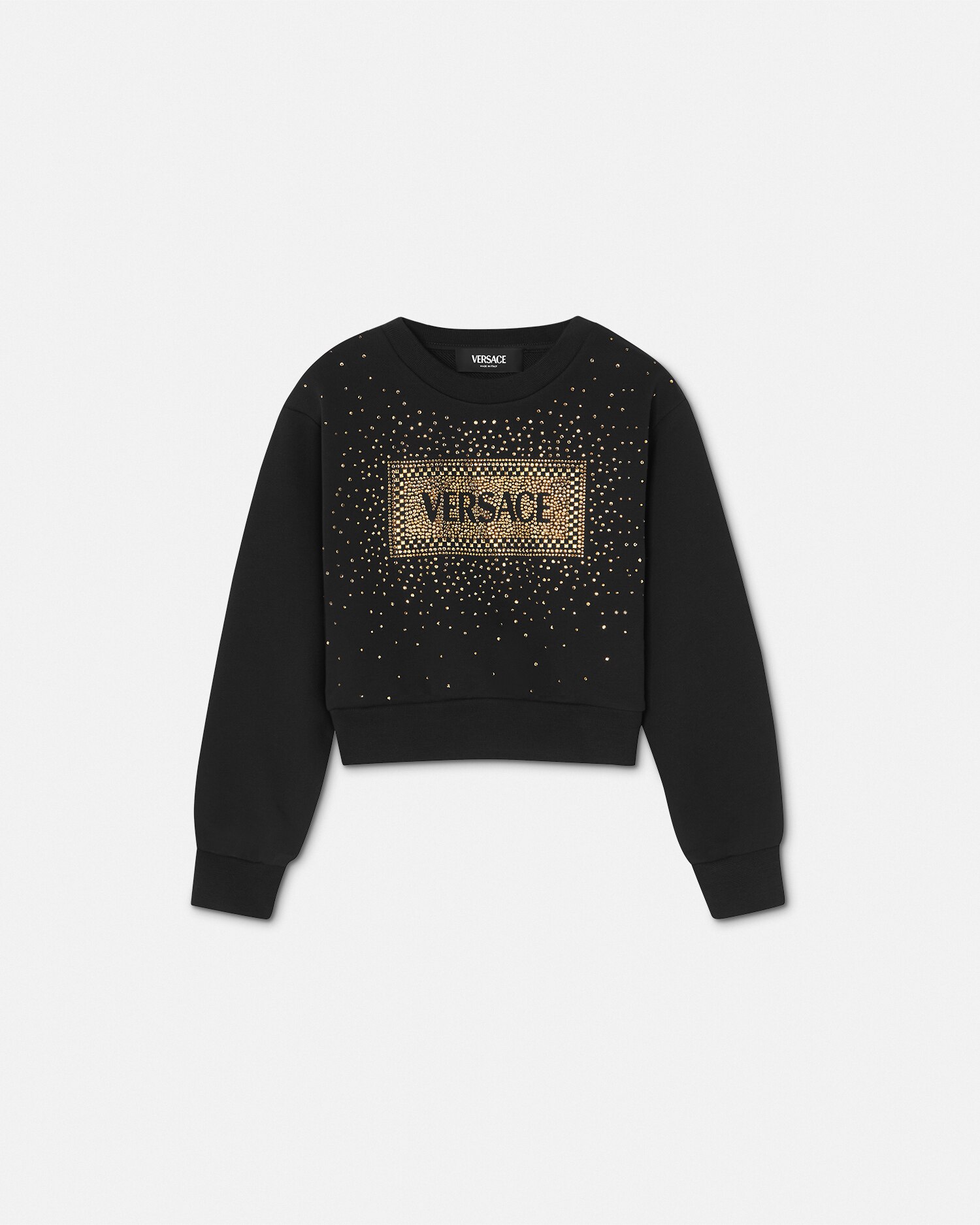 Versace Sweat '90s Vintage Logo Kids Avec Cristaux In Black