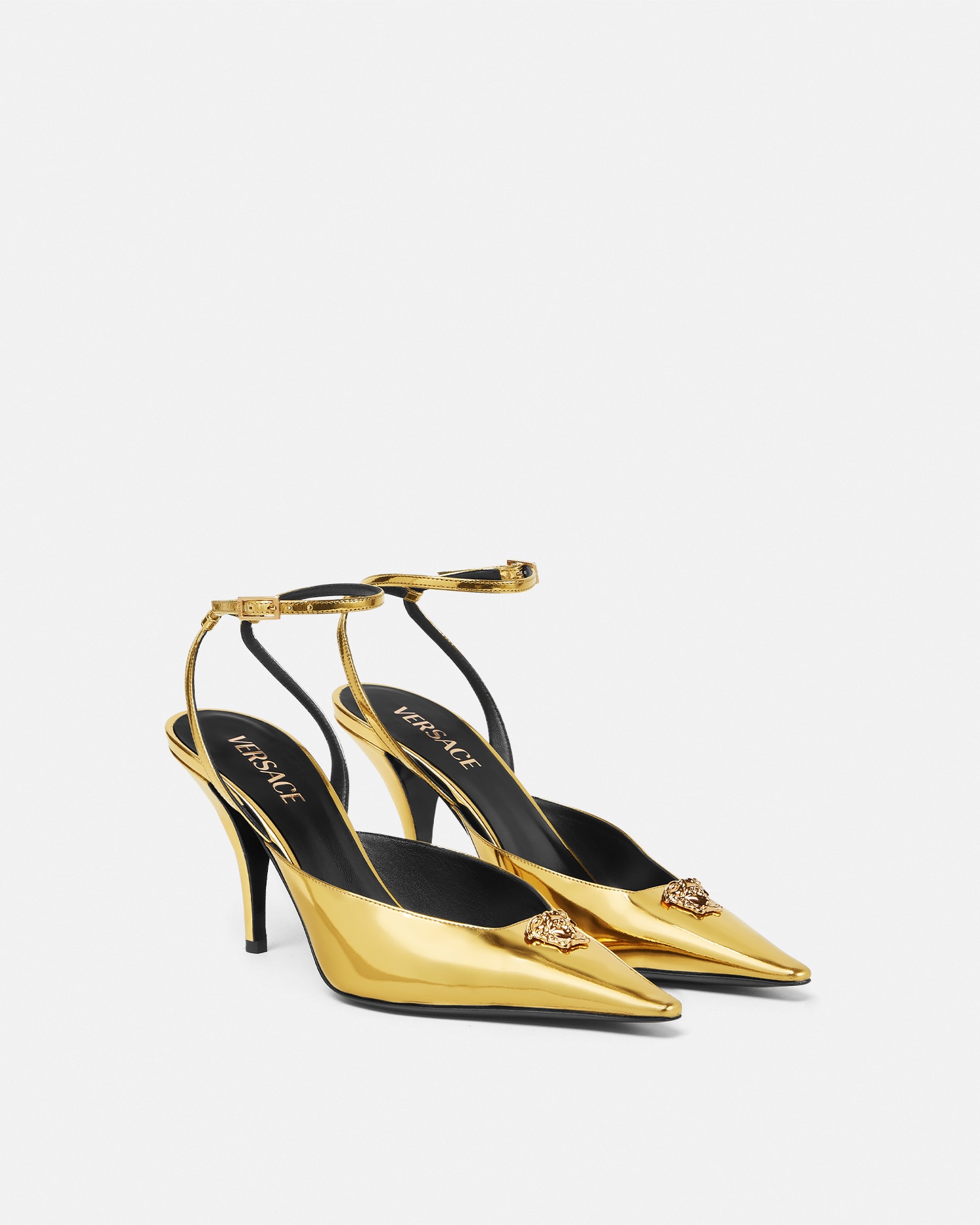 Versace La Medusa Slingbacks Métallisées 85 Mm
