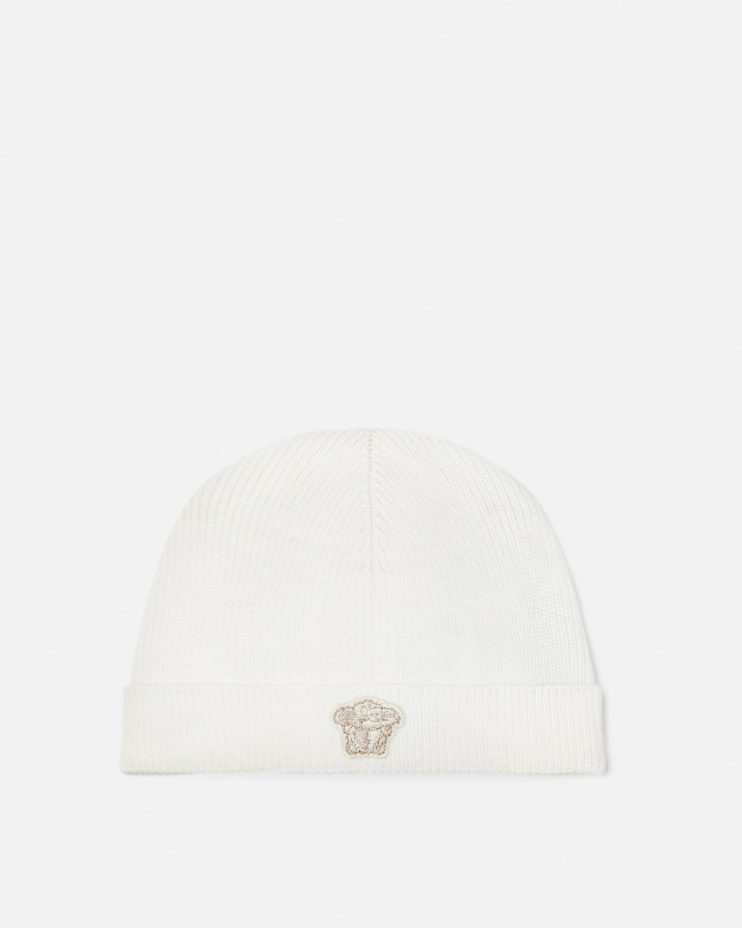 Versace Bonnet En Mailles De Coton Baby In White