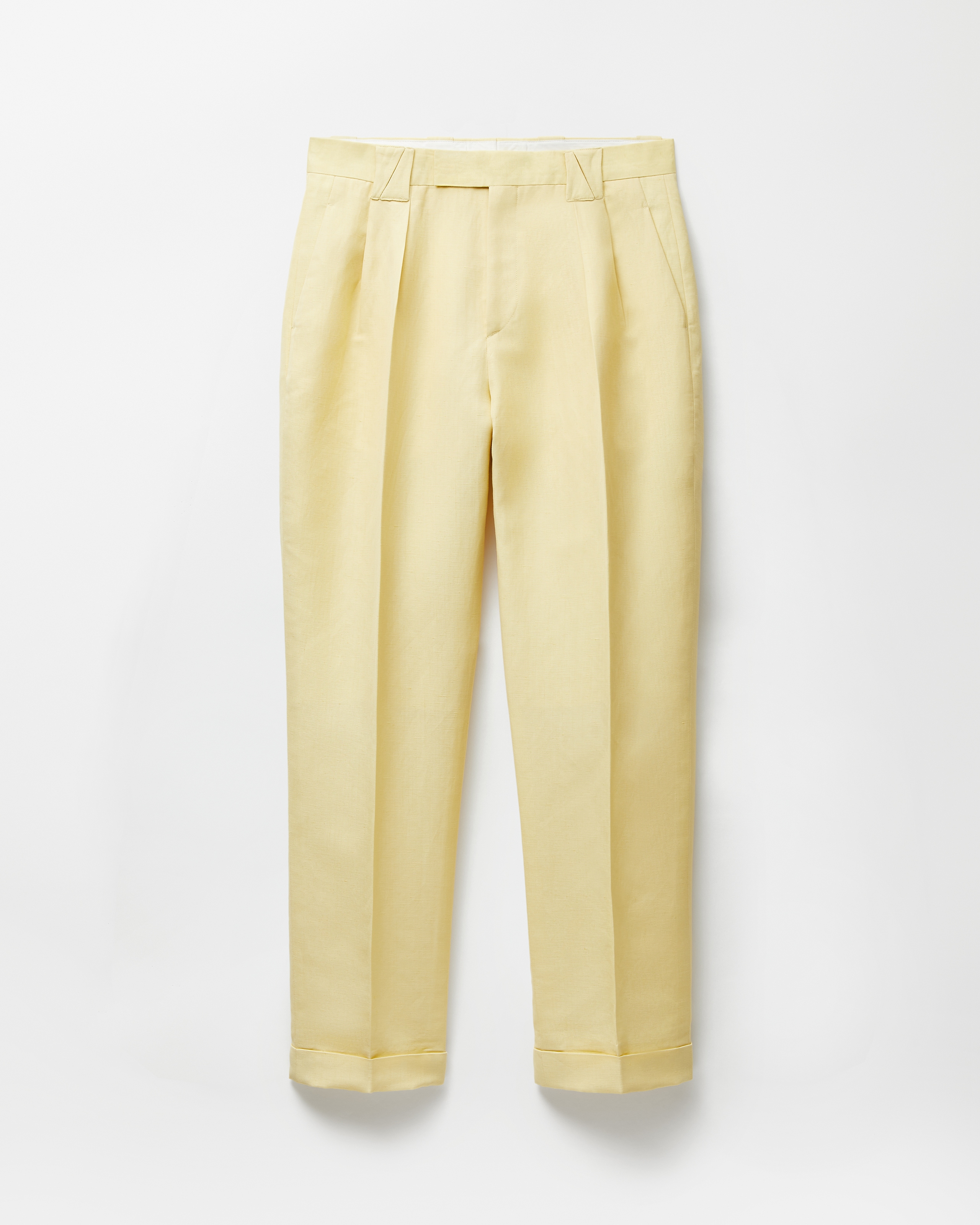 Versace Pantalon Habillé En Laine Et Lin In Yellow