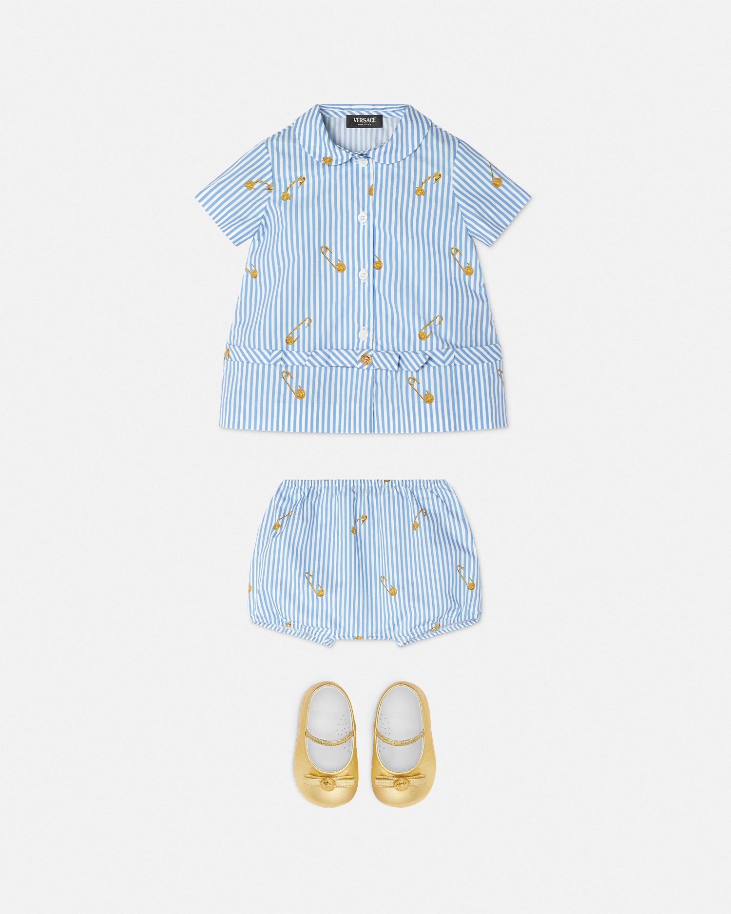 Pinstripe Pin Baby Dress Set
