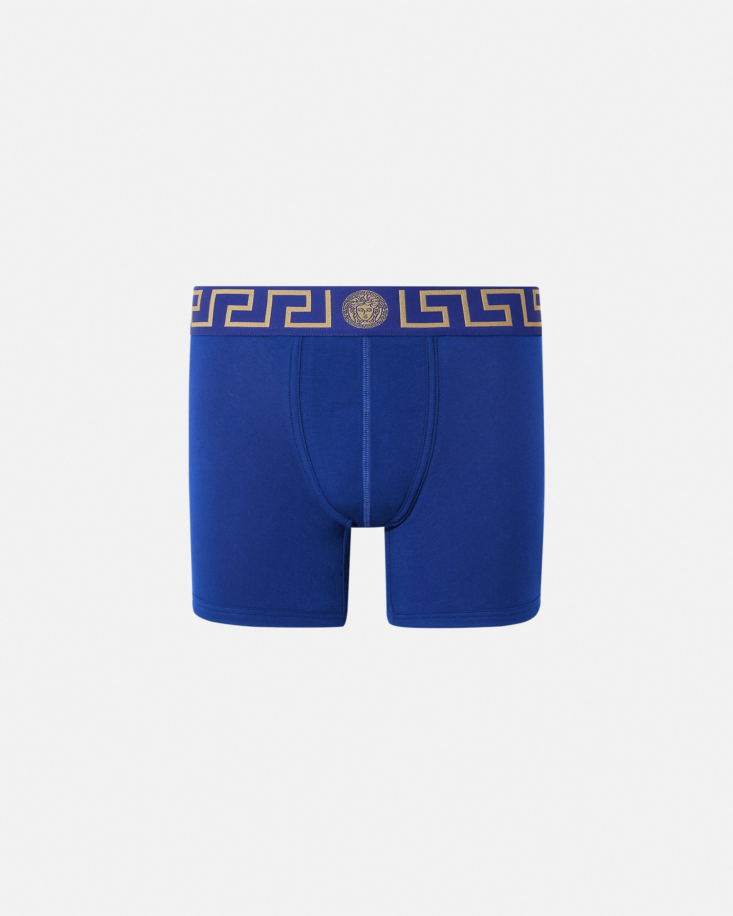 Versace Greca Border Long Trunks In Bleu