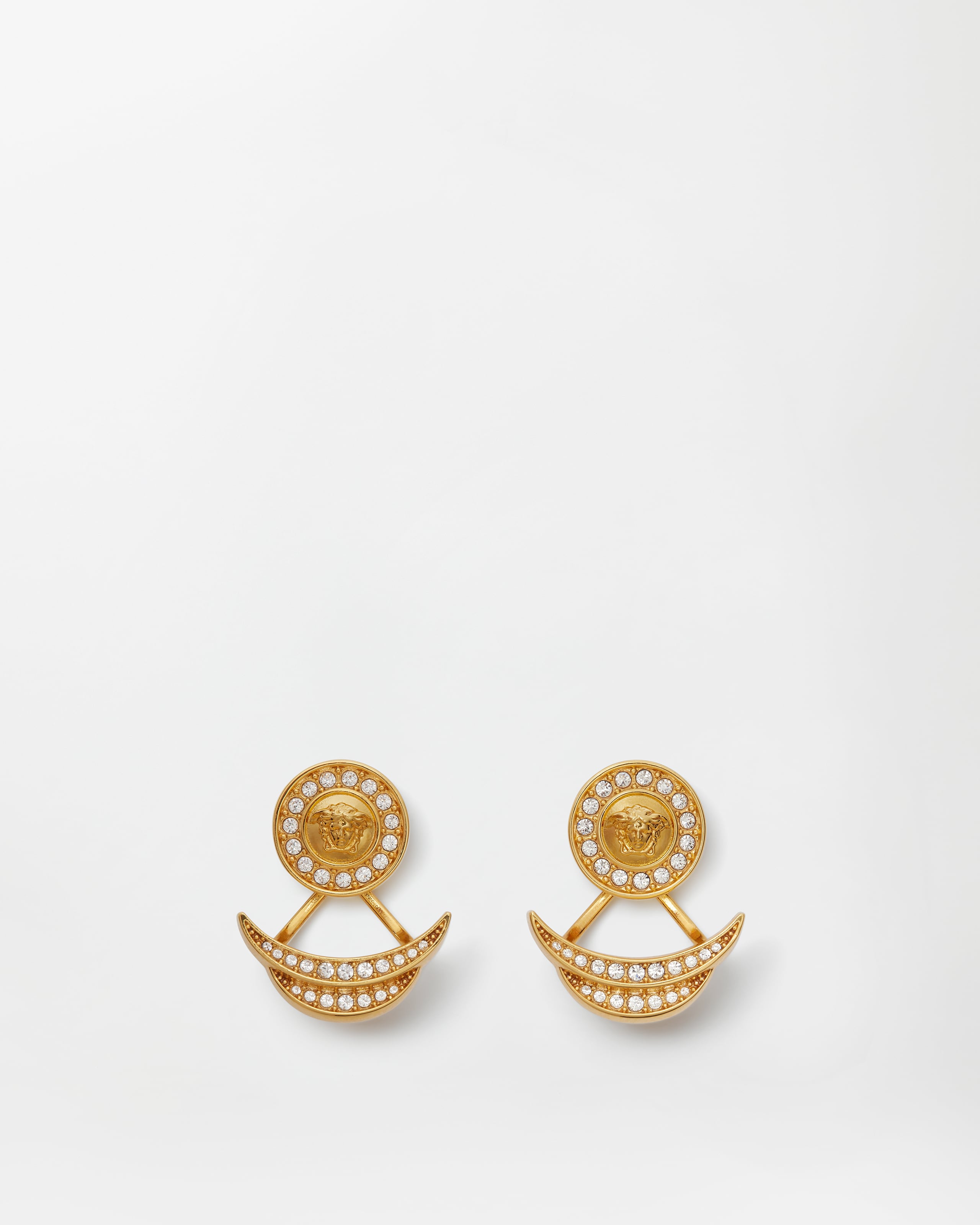 Versace Bright Medusa Crystal Earrings In Gold