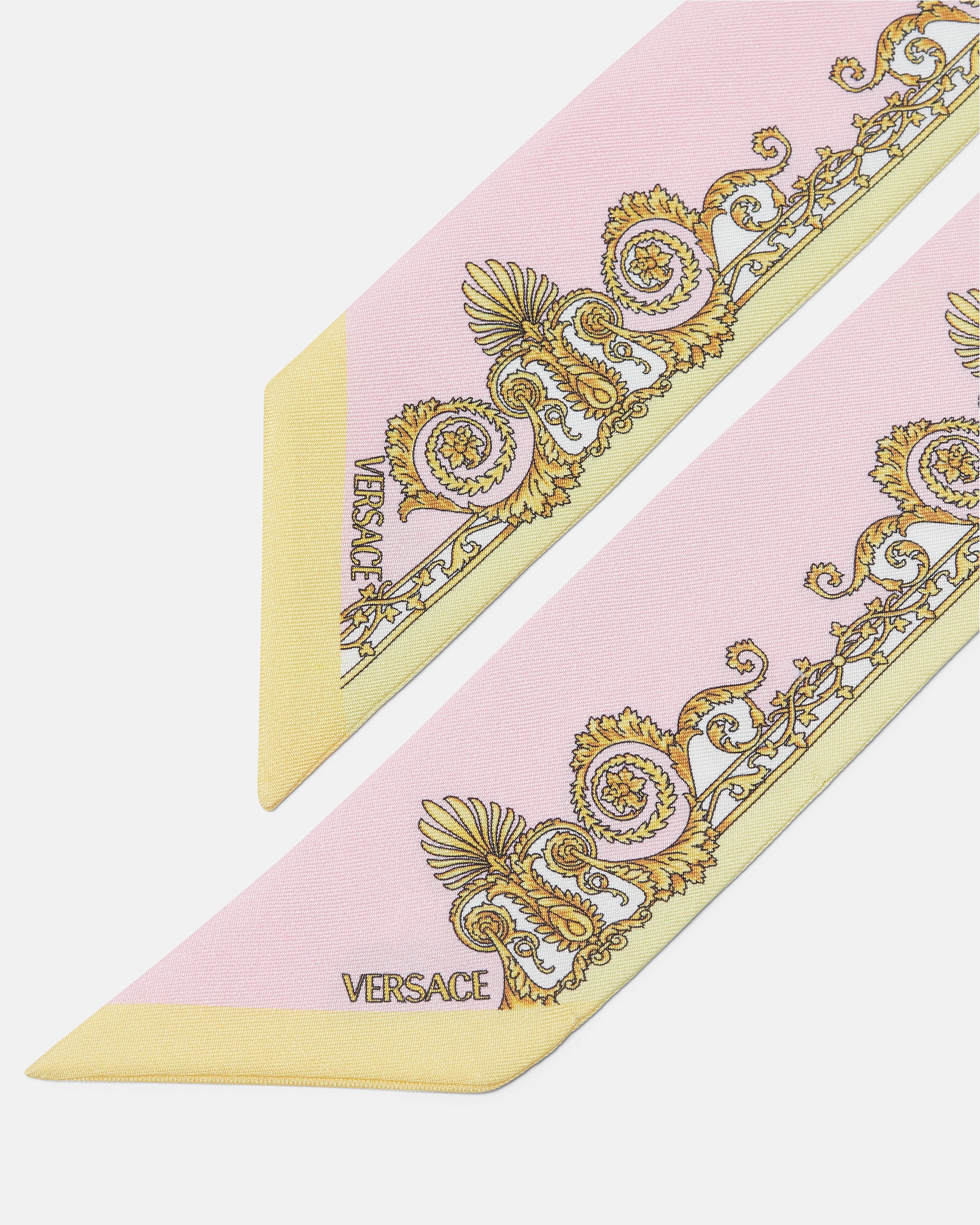 Versace Lavallière En Sergé De Soie Imprimé In Pink