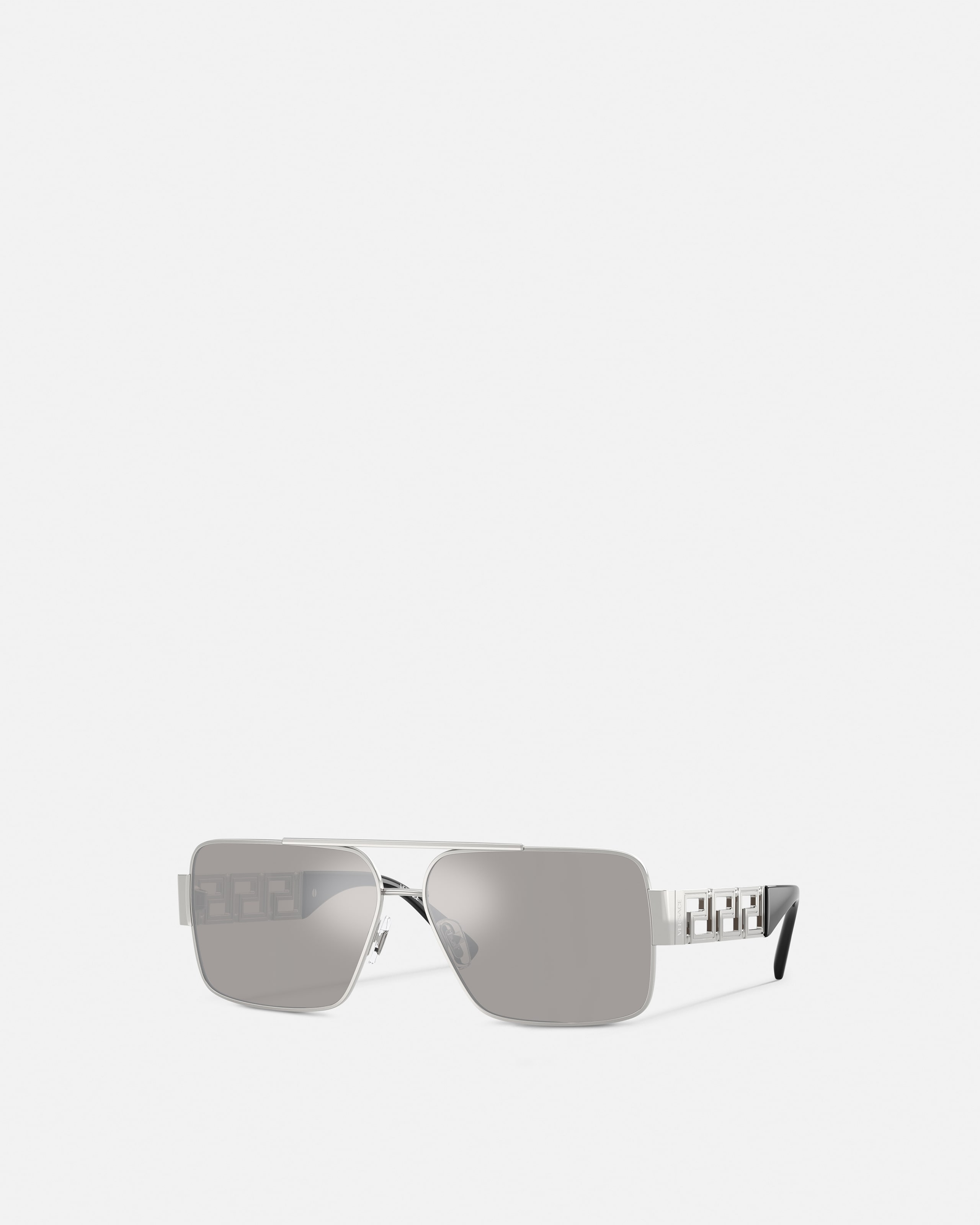 Versace Greca Lunettes De Soleil Navigateur In Gray
