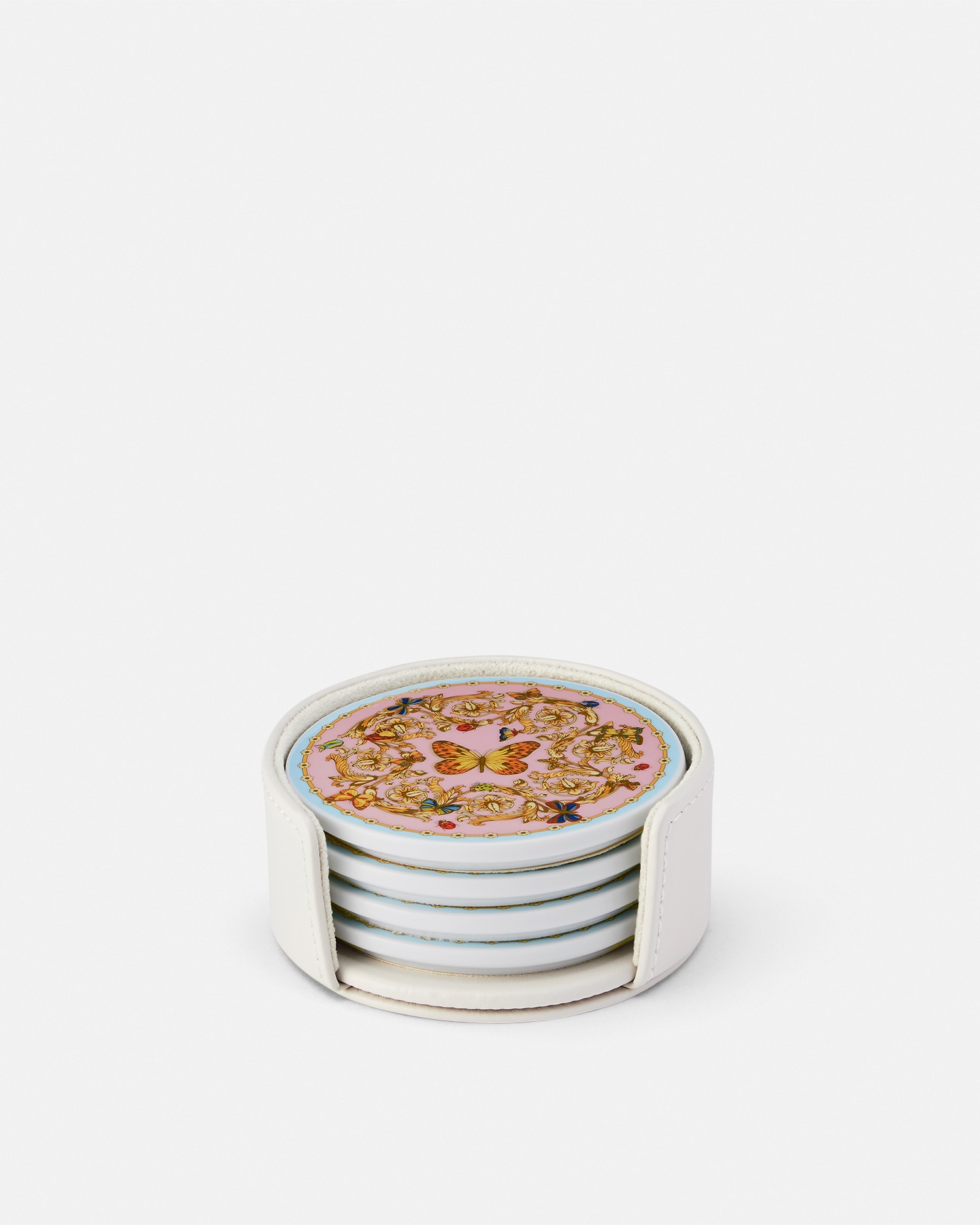 Versace Le Jardin De  Coaster 4-set In Animal Print