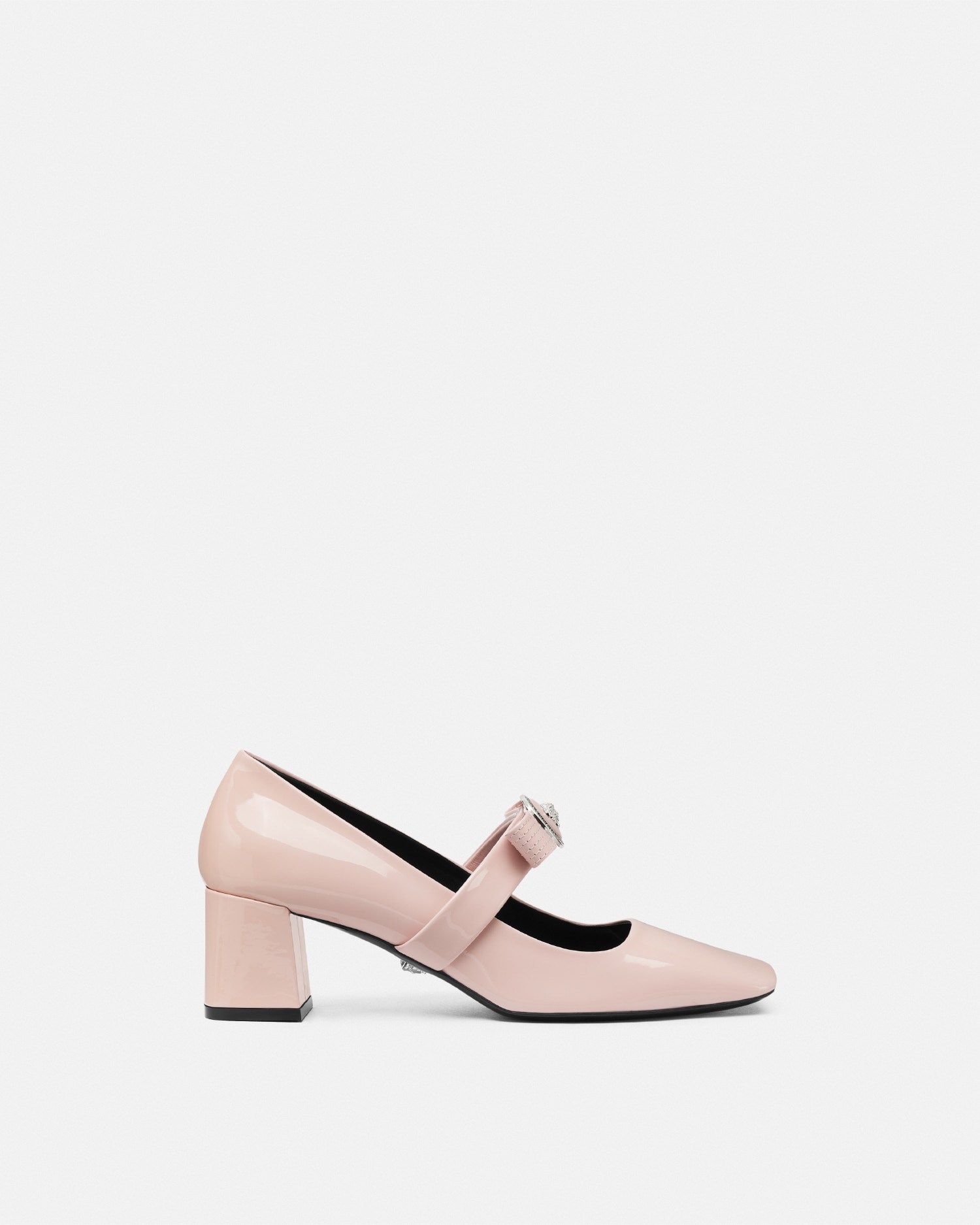 Versace Gianni Ribbon Block Pumps 55 Mm In Light Pink