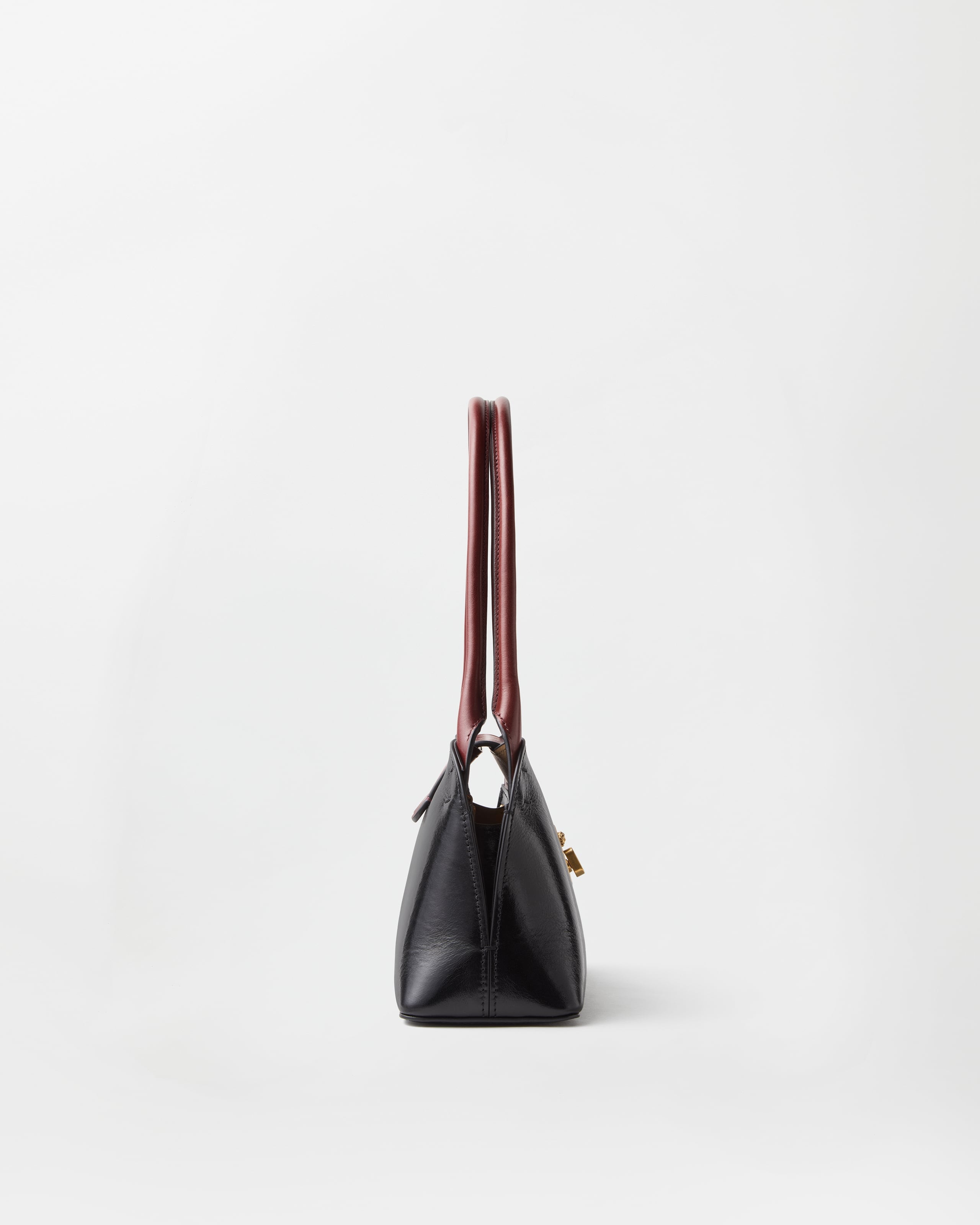 Versace Vivian Medium Two-tone Textured-leather Shoulder Bag In Red