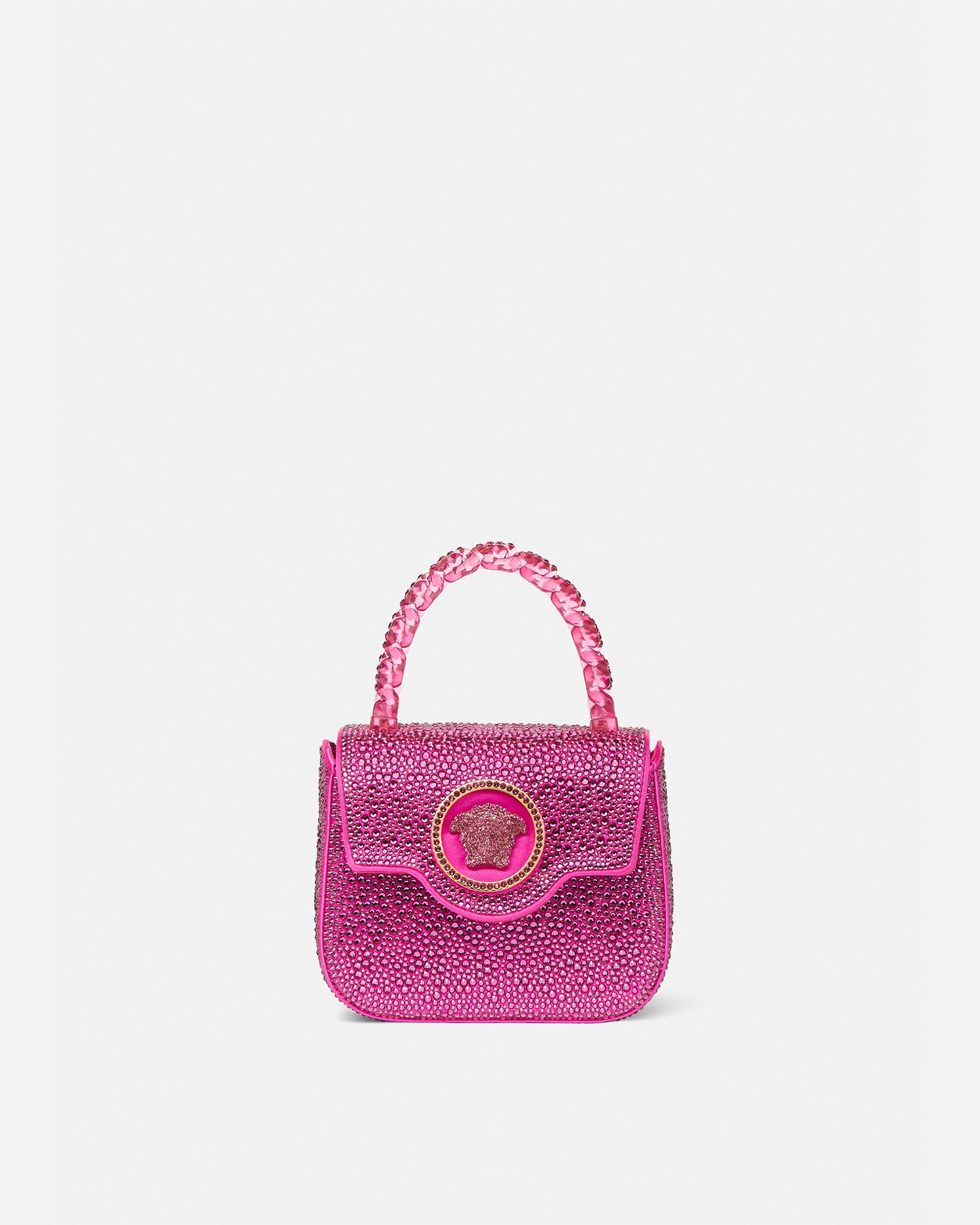 Versace Crystal La Medusa Mini Bag In Fuchsia