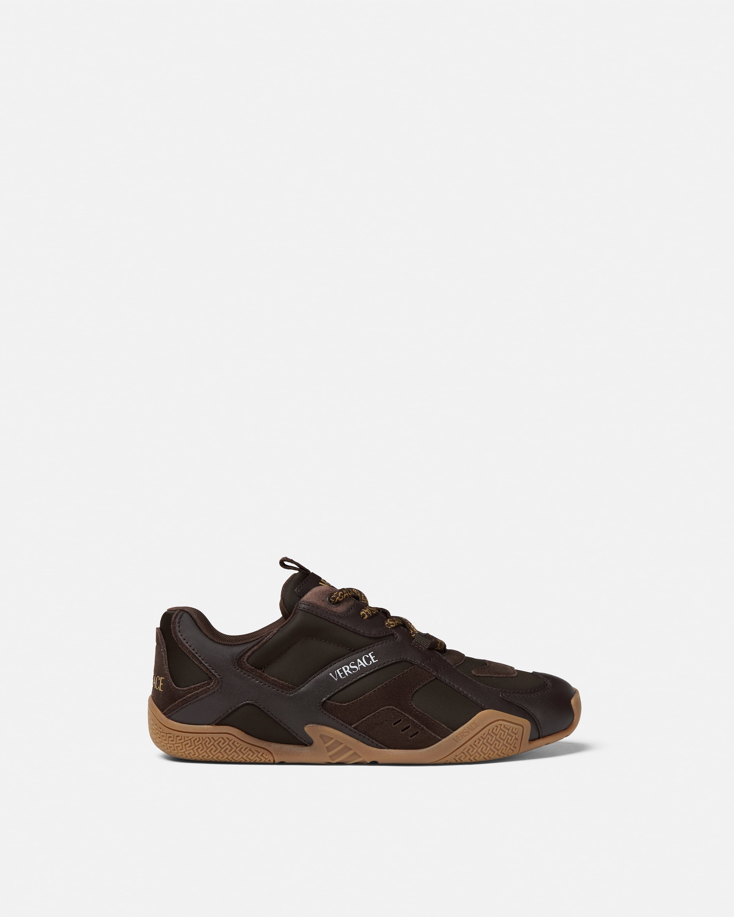 Galaxia Leather Sneakers Black | VERSACE US
