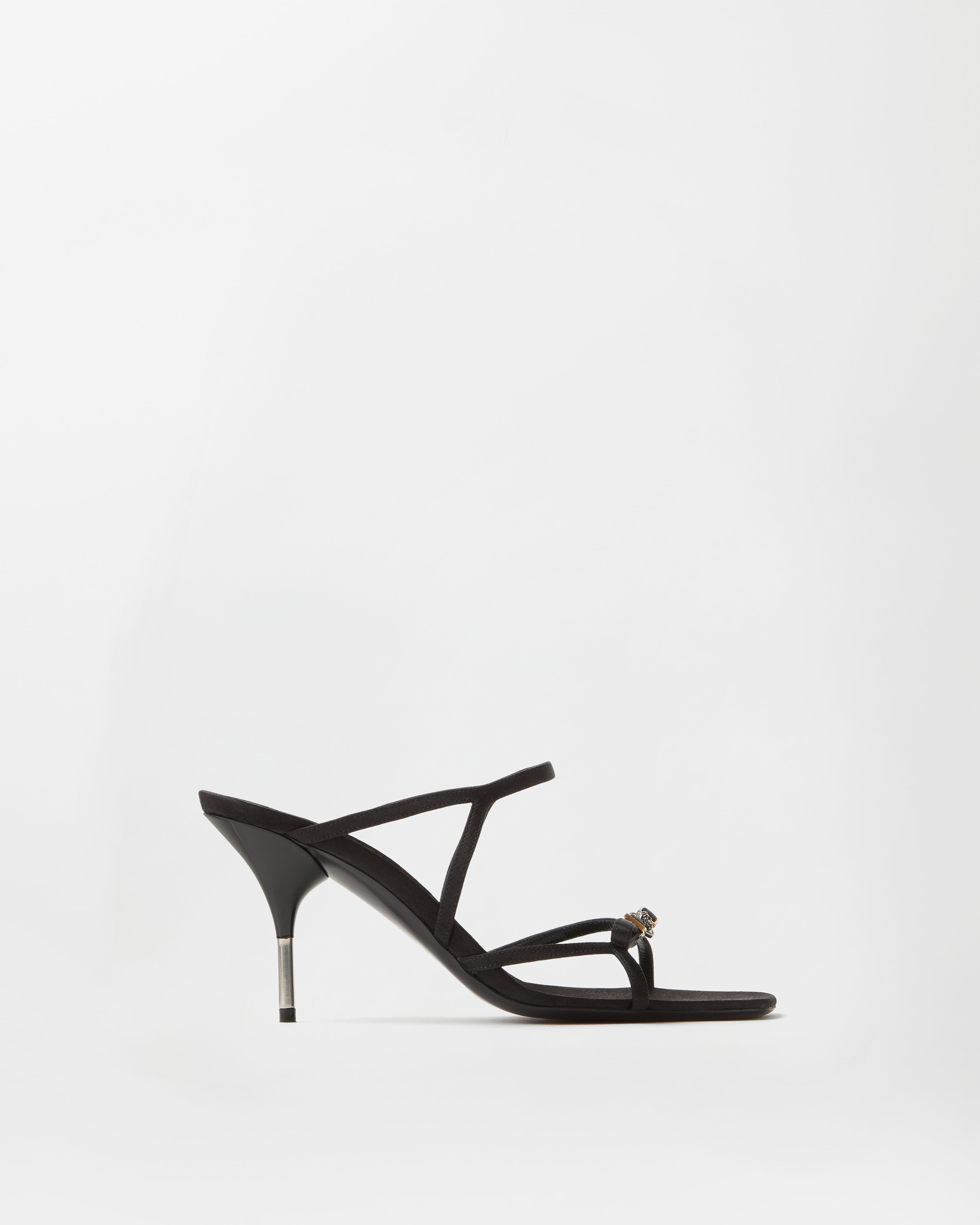 Versace Nyx Mules En Satin 80 Mm In Black