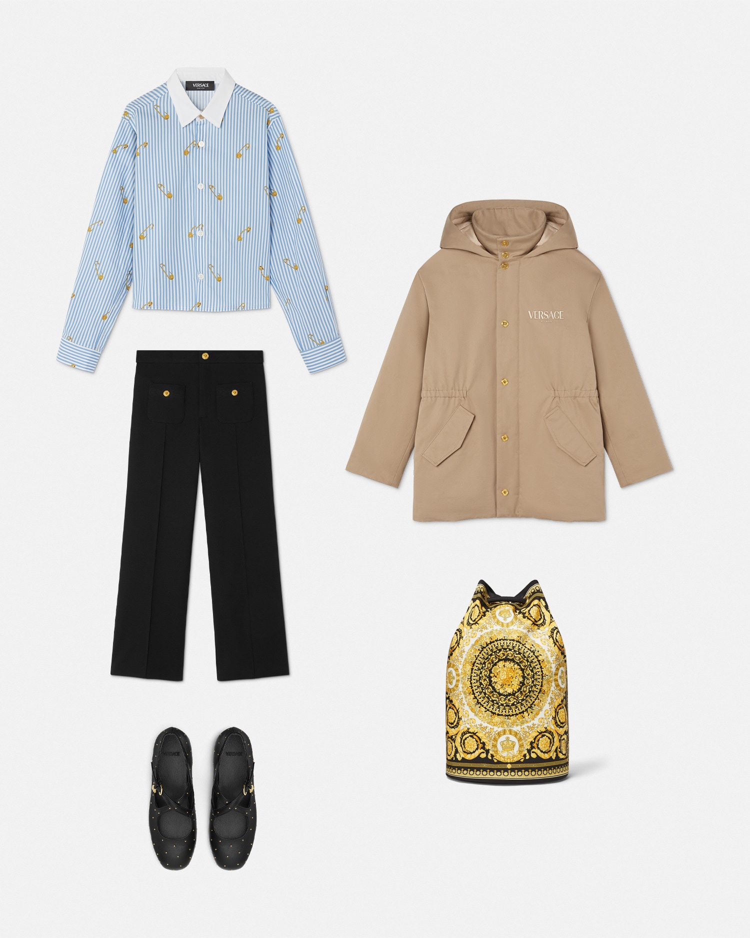 Embroidered Versace Milano Kids Parka