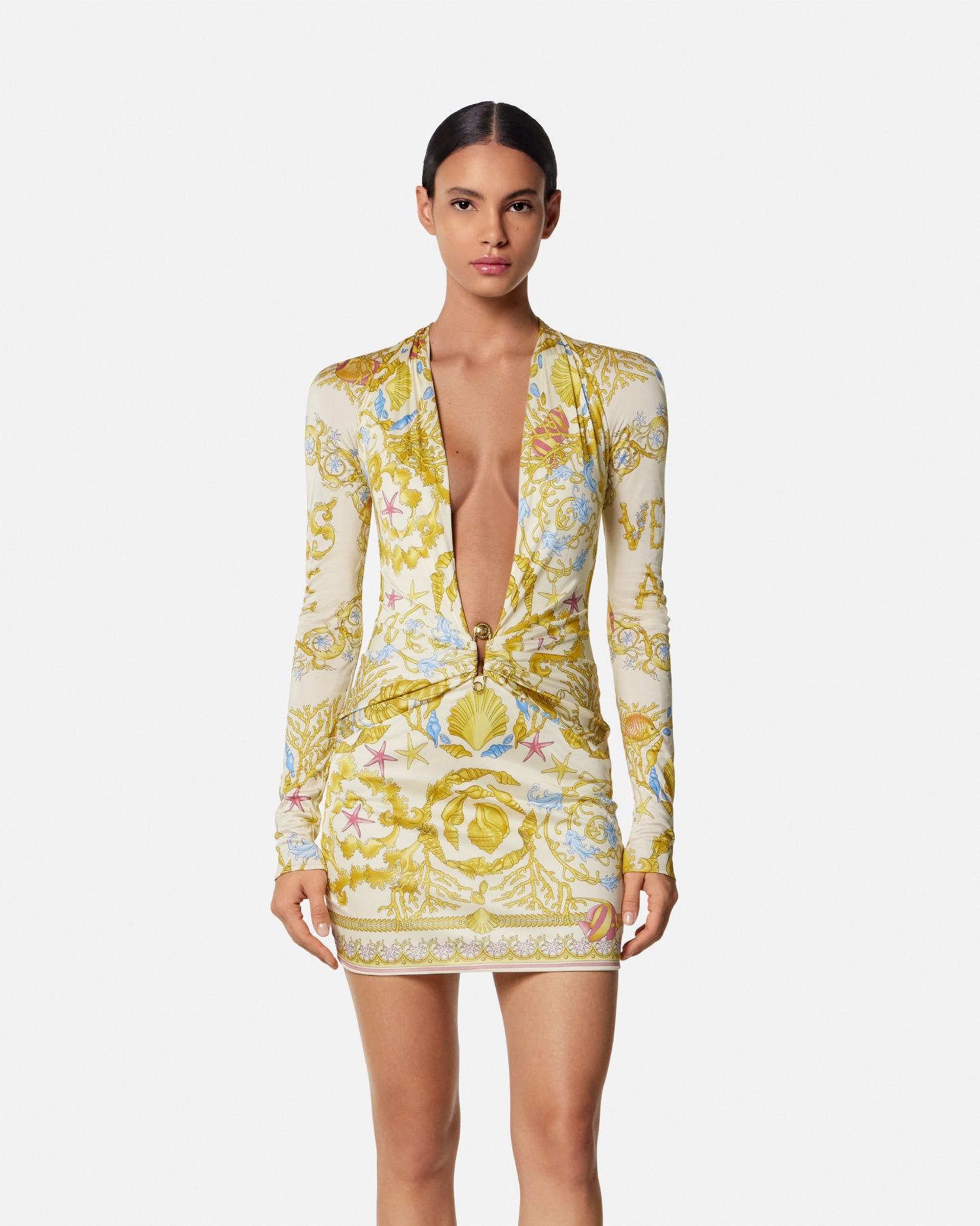 Safety Pin Underwater Barocco Mini Dress