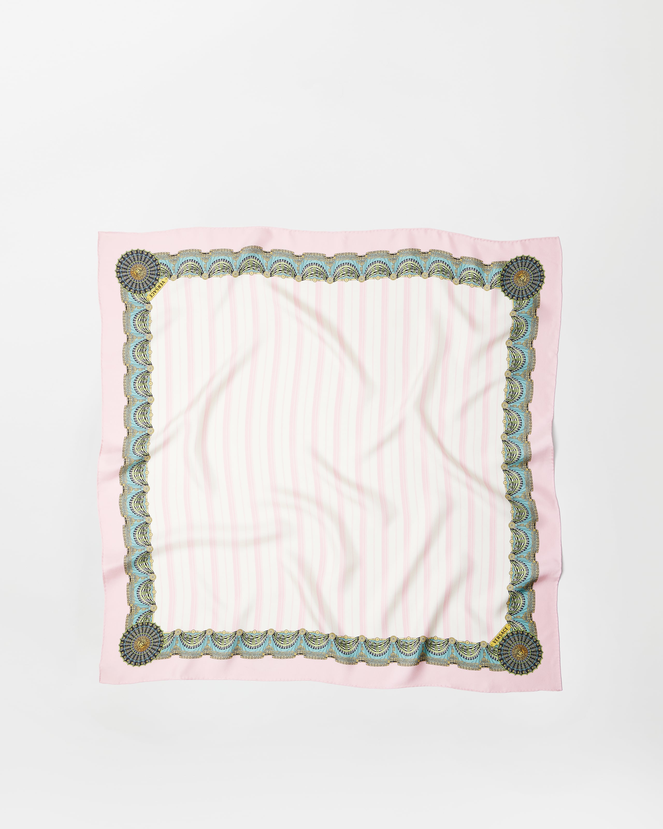 Versace Foulard En Sergé De Soie Imprimé 90 Cm In Multi