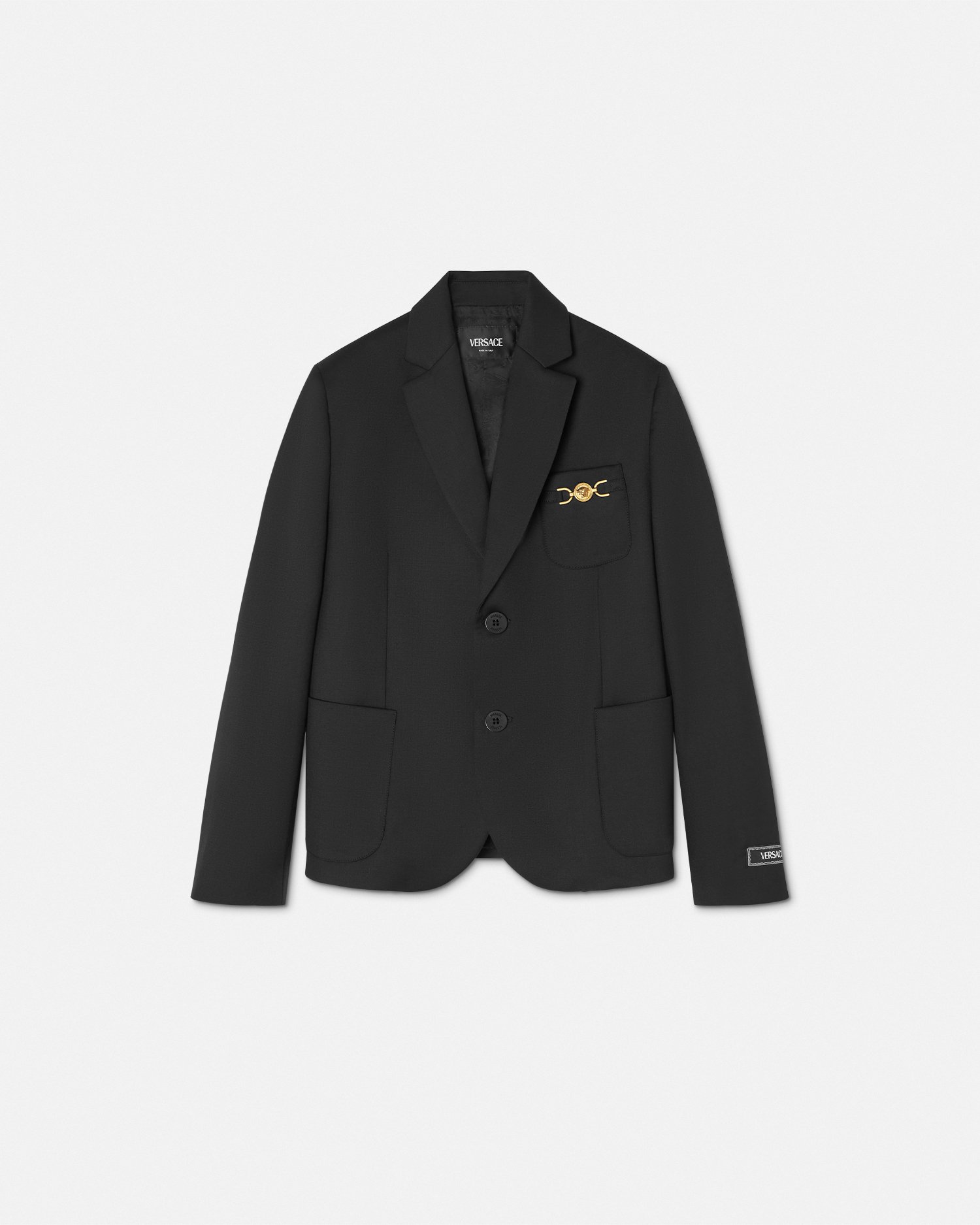 Versace Wool-blend Kids Blazer In Noir