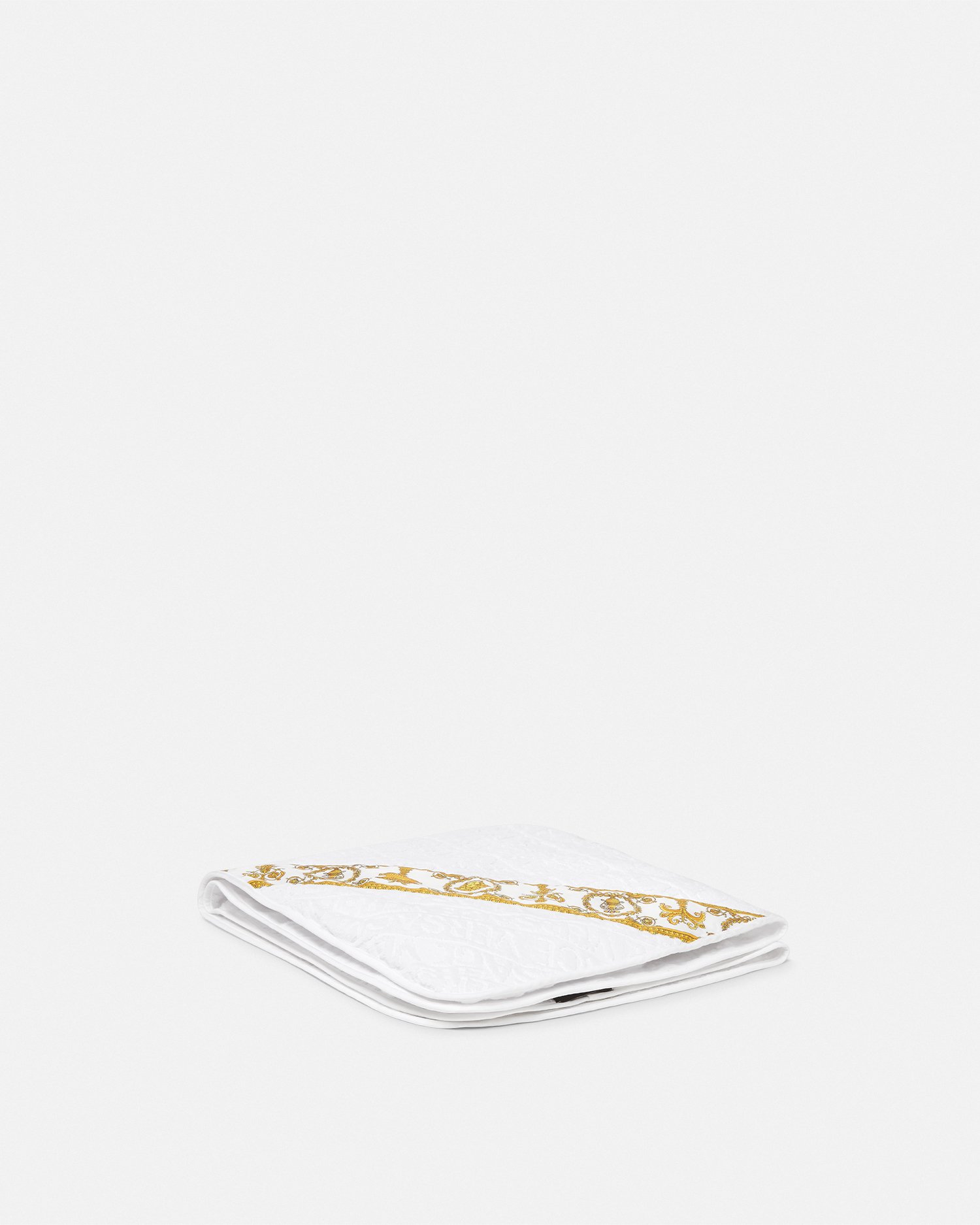 Versace I ♡ Baroque Baby Serviette À Capuche In Blanc