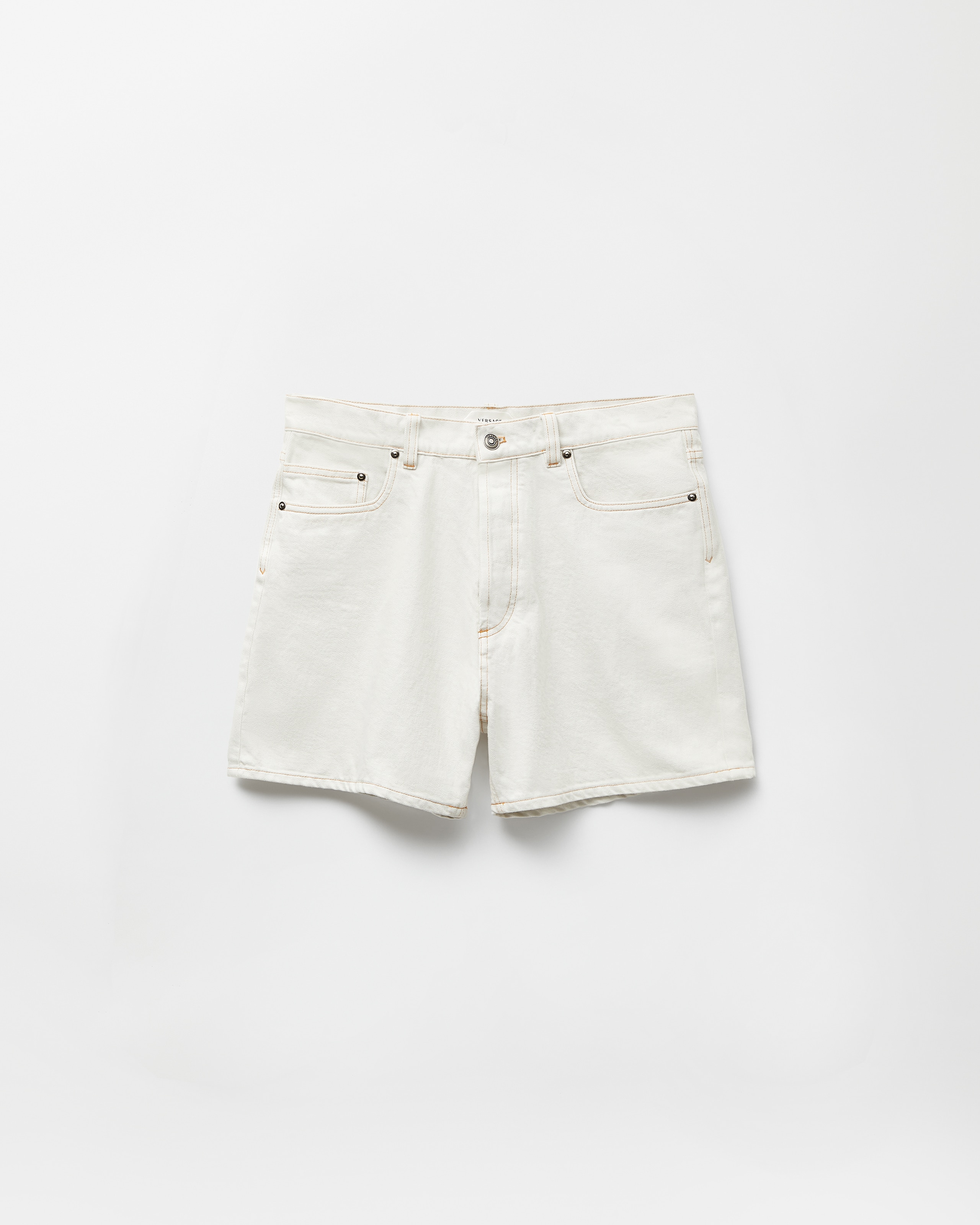 Denim Shorts White | VERSACE US