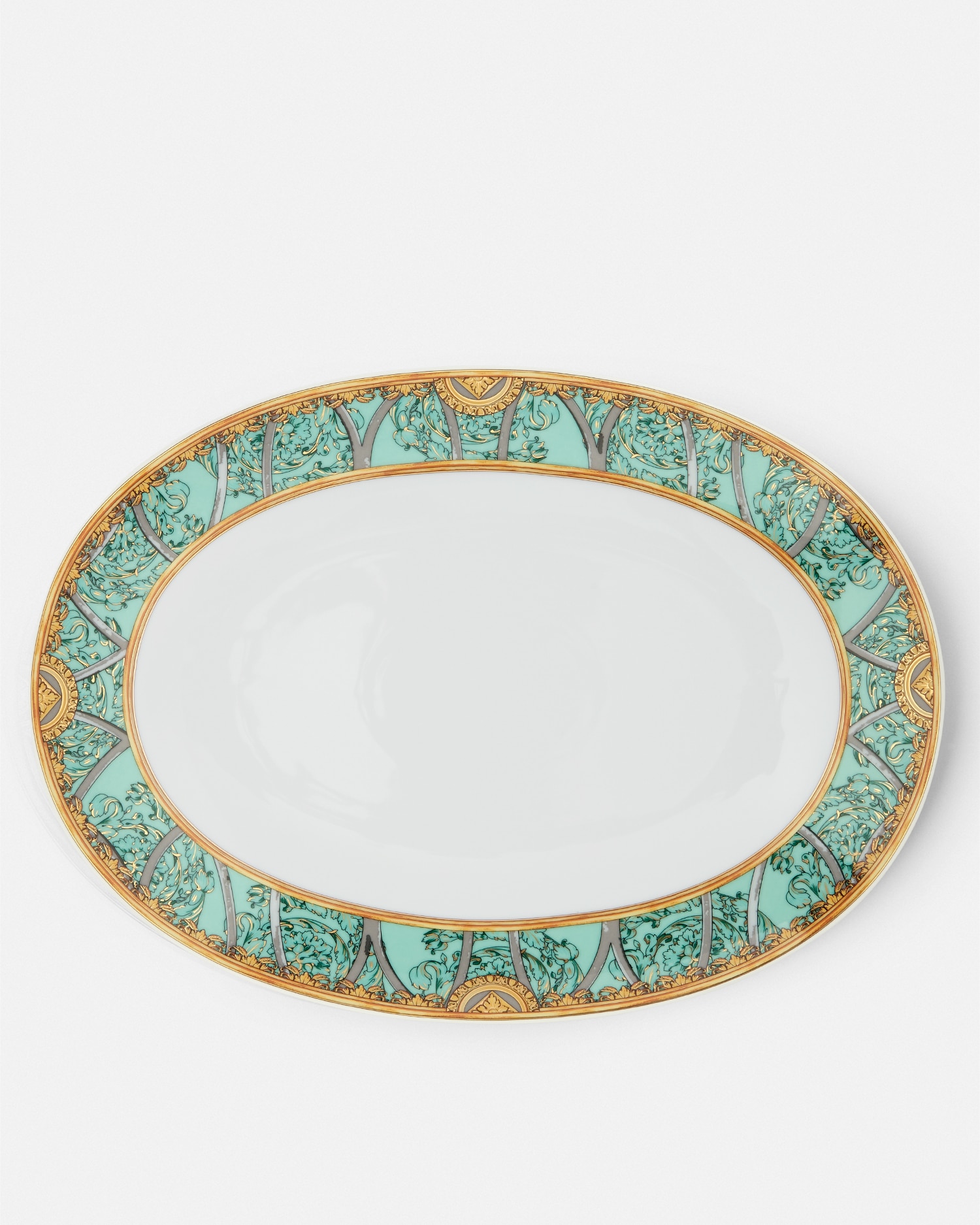 Versace Plat De Service Scala Del Palazzo Verde 33 Cm In Vert