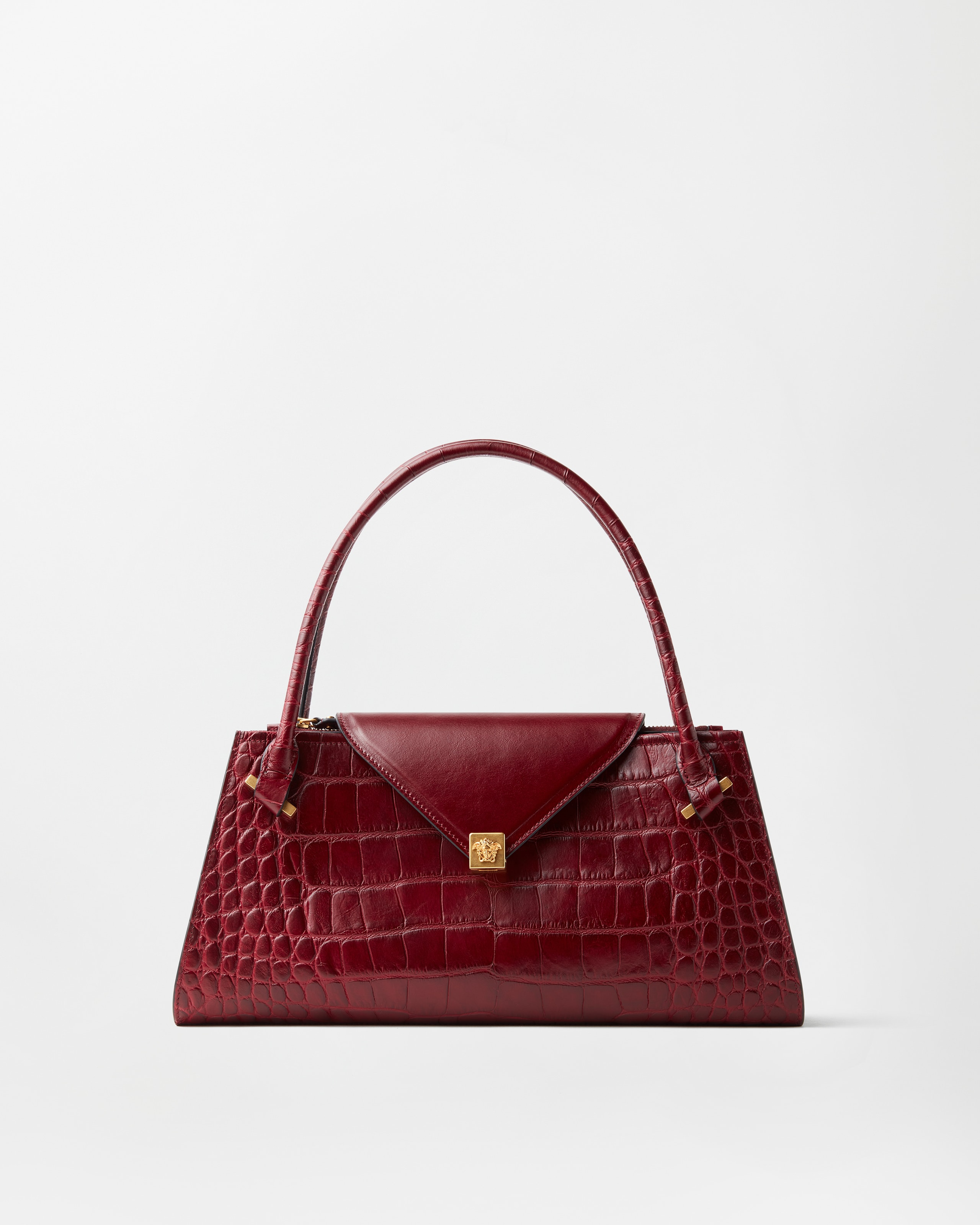 Versace Severine Croc-effect Leather Shoulder Bag In Red