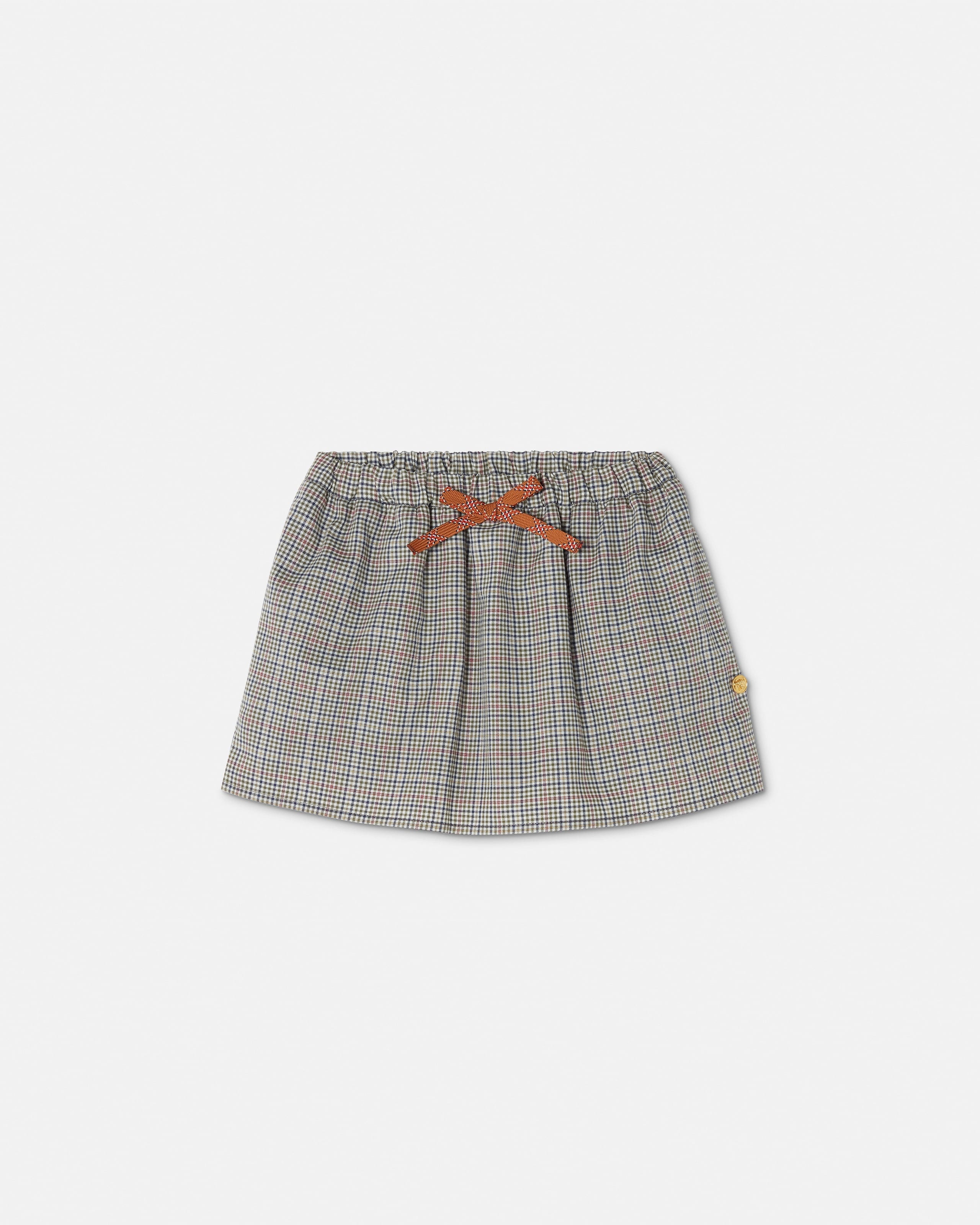 Versace Jupe En Popeline De Coton À Micro-carreaux Kids In Gray