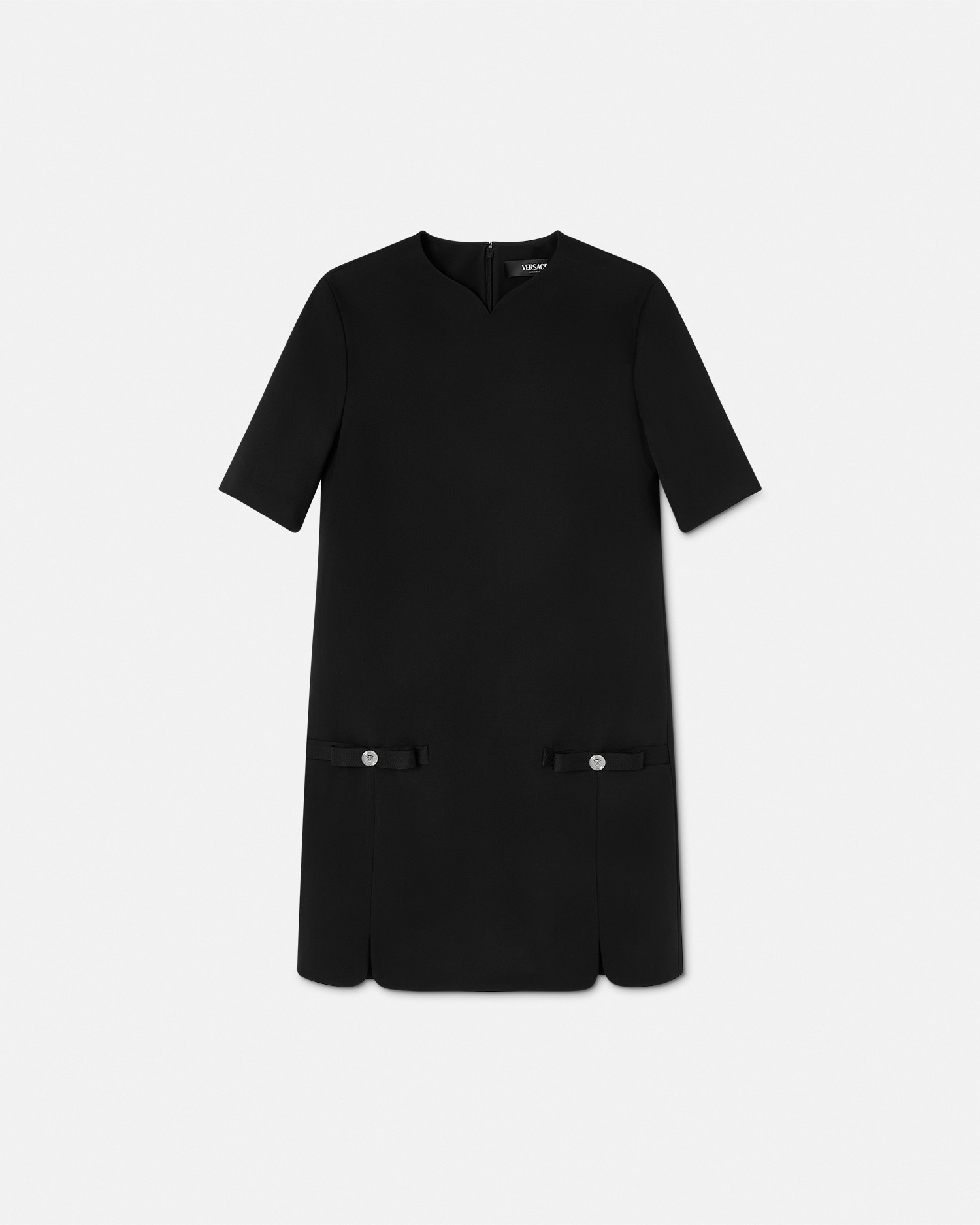 Versace Mini Robe Droite En Laine Gianni Ribbon