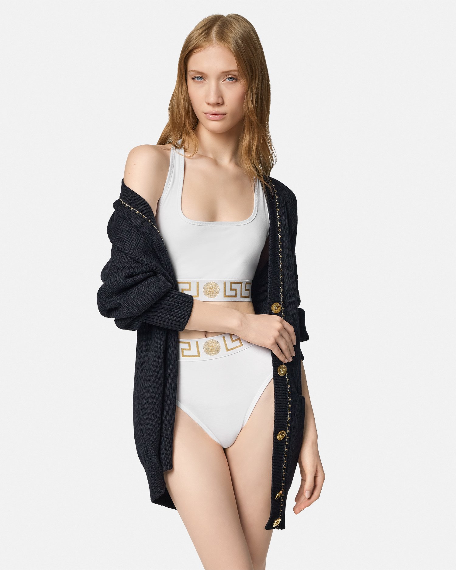 VERSACE BRASSIÈRE DÉCOLLETÉE À BORDURE GRECA 