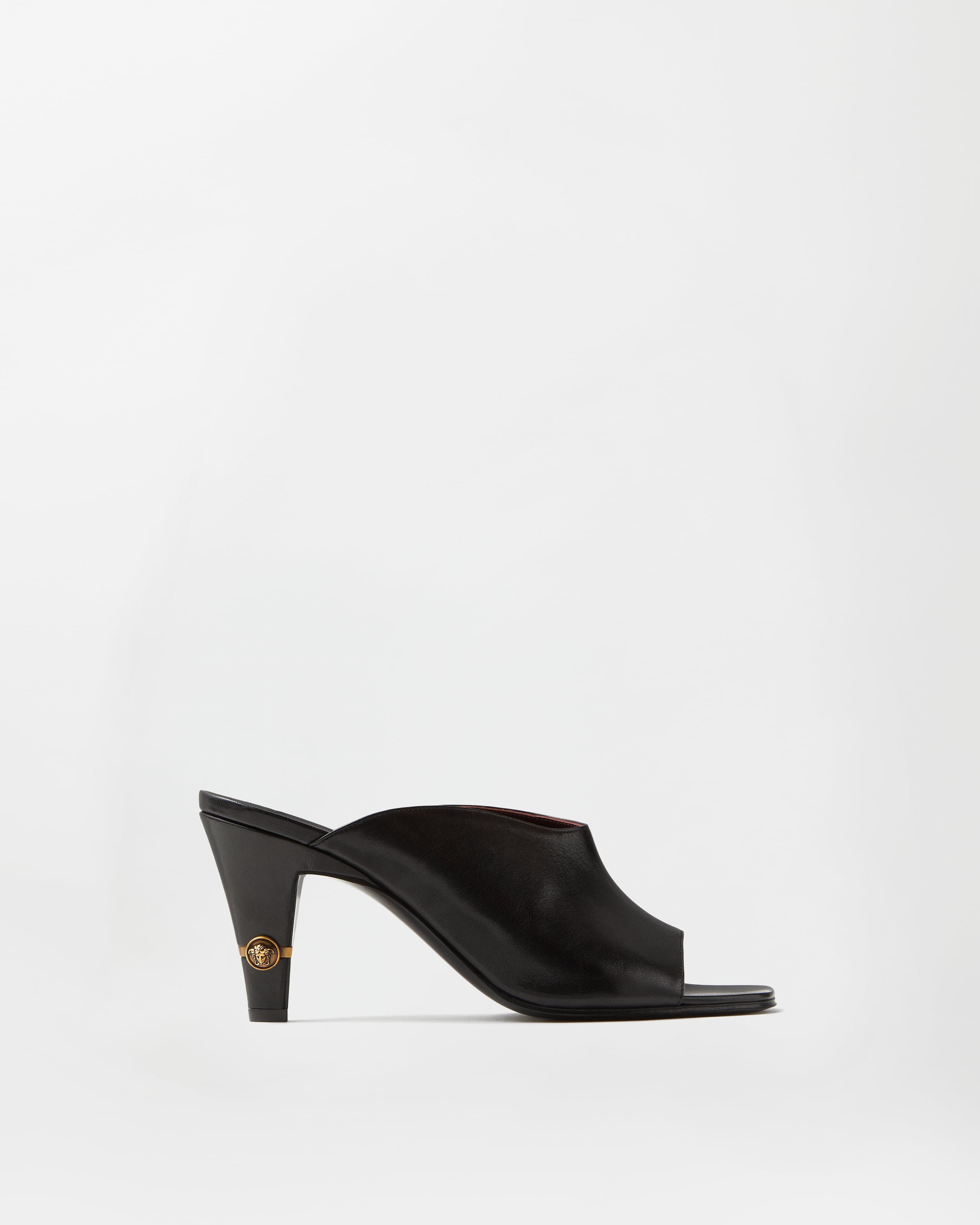 Versace Giulietta Leather Mules 80 Mm In Black