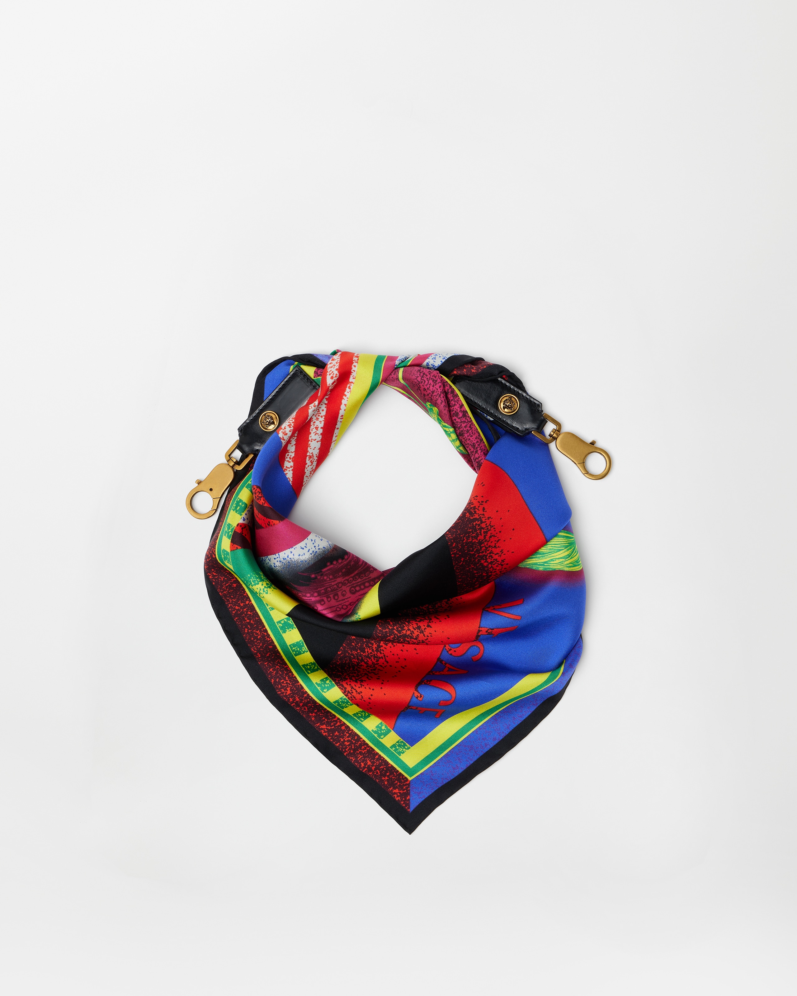 Versace Breloque Foulard En Soie Imprimée 55 Cm In Multi
