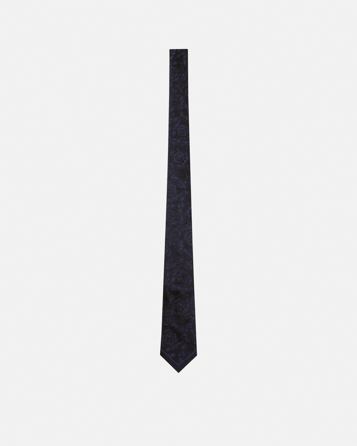 Versace Barocco Silk Tie In Blue