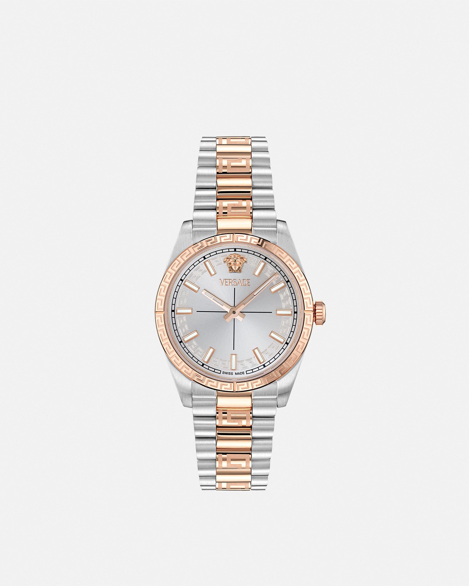 Versace Millenyium Lady Watch In Silver+gold