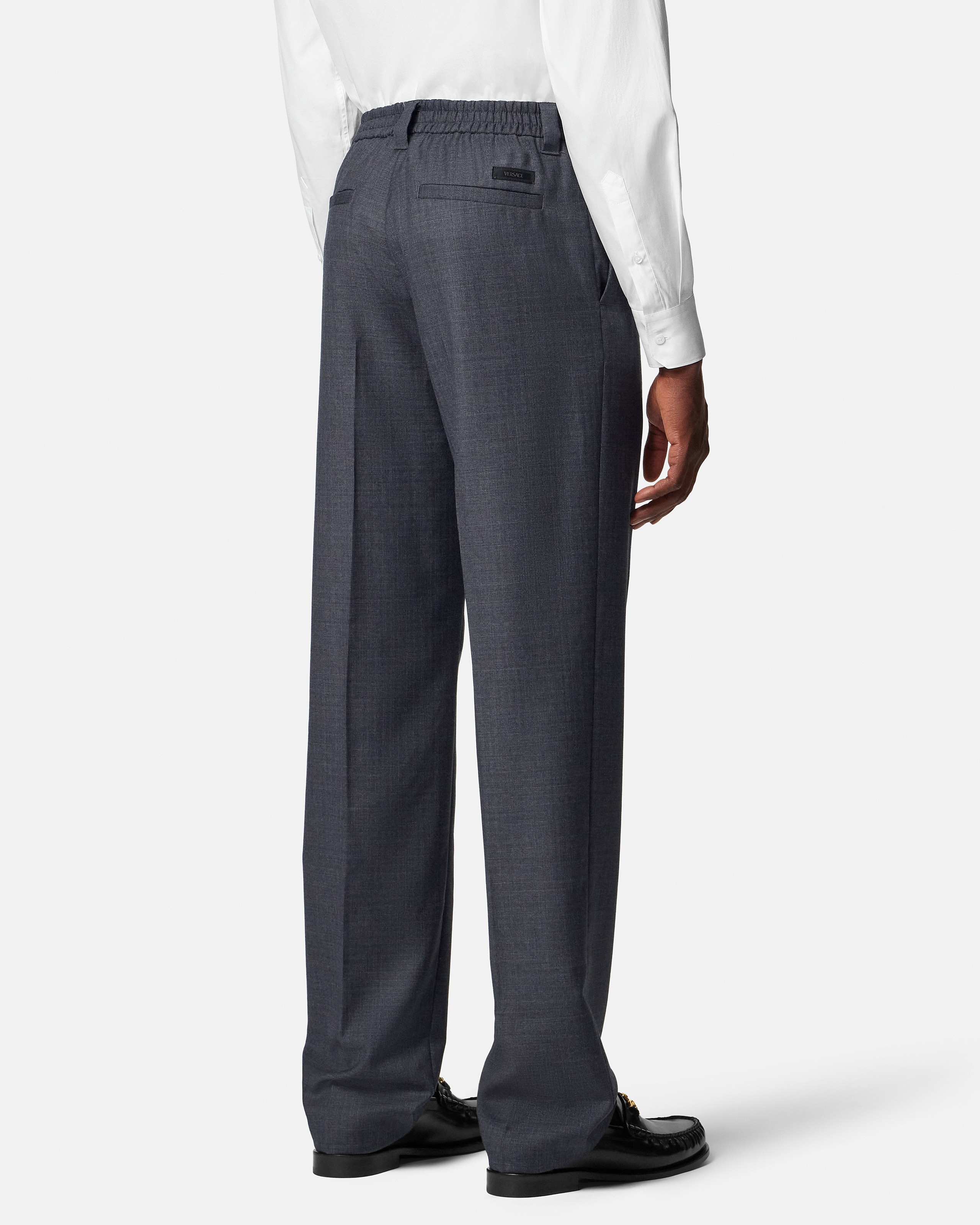 Micro-Checked Wool Jogger Pants