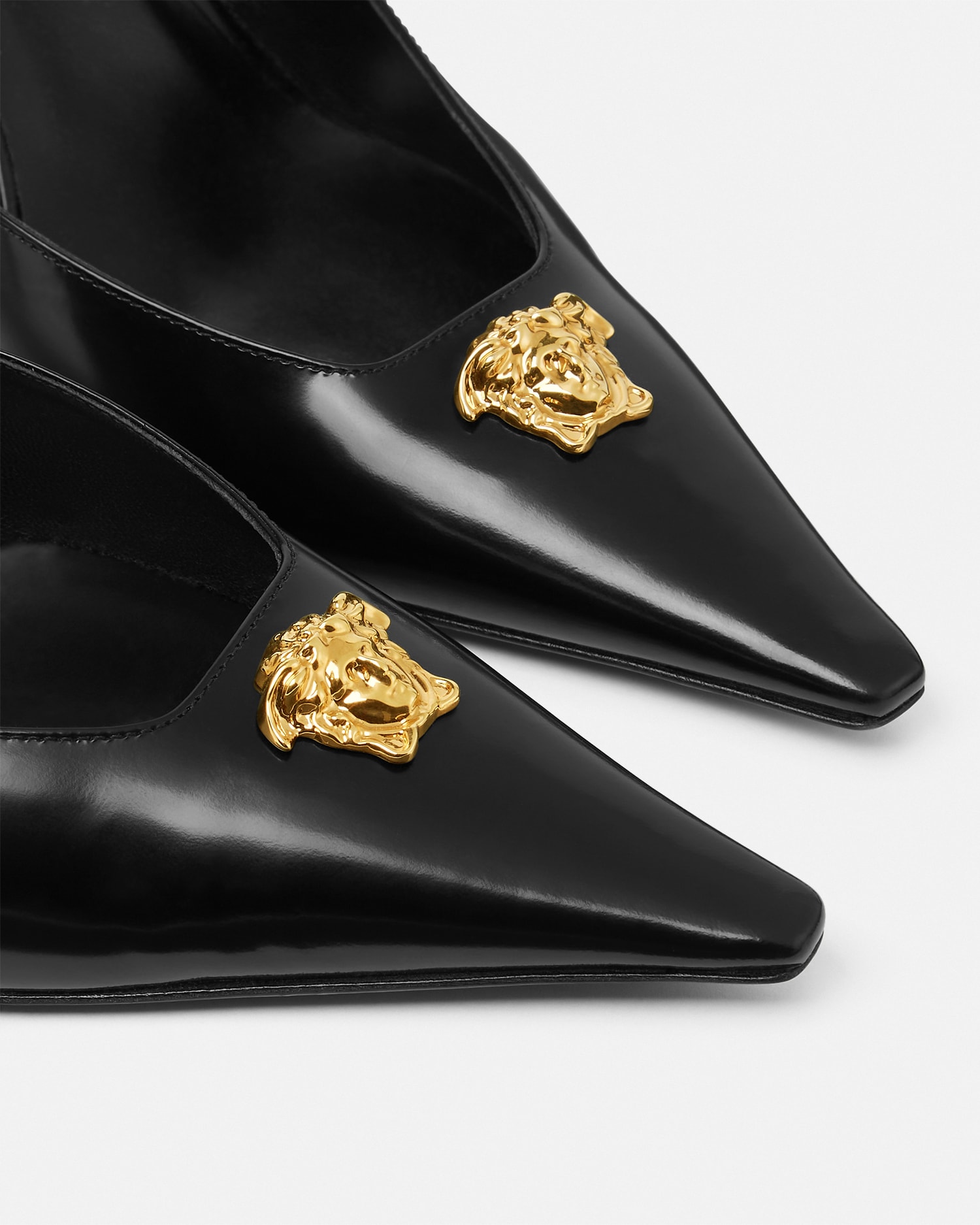 La Medusa Leather Slingbacks 85 mm