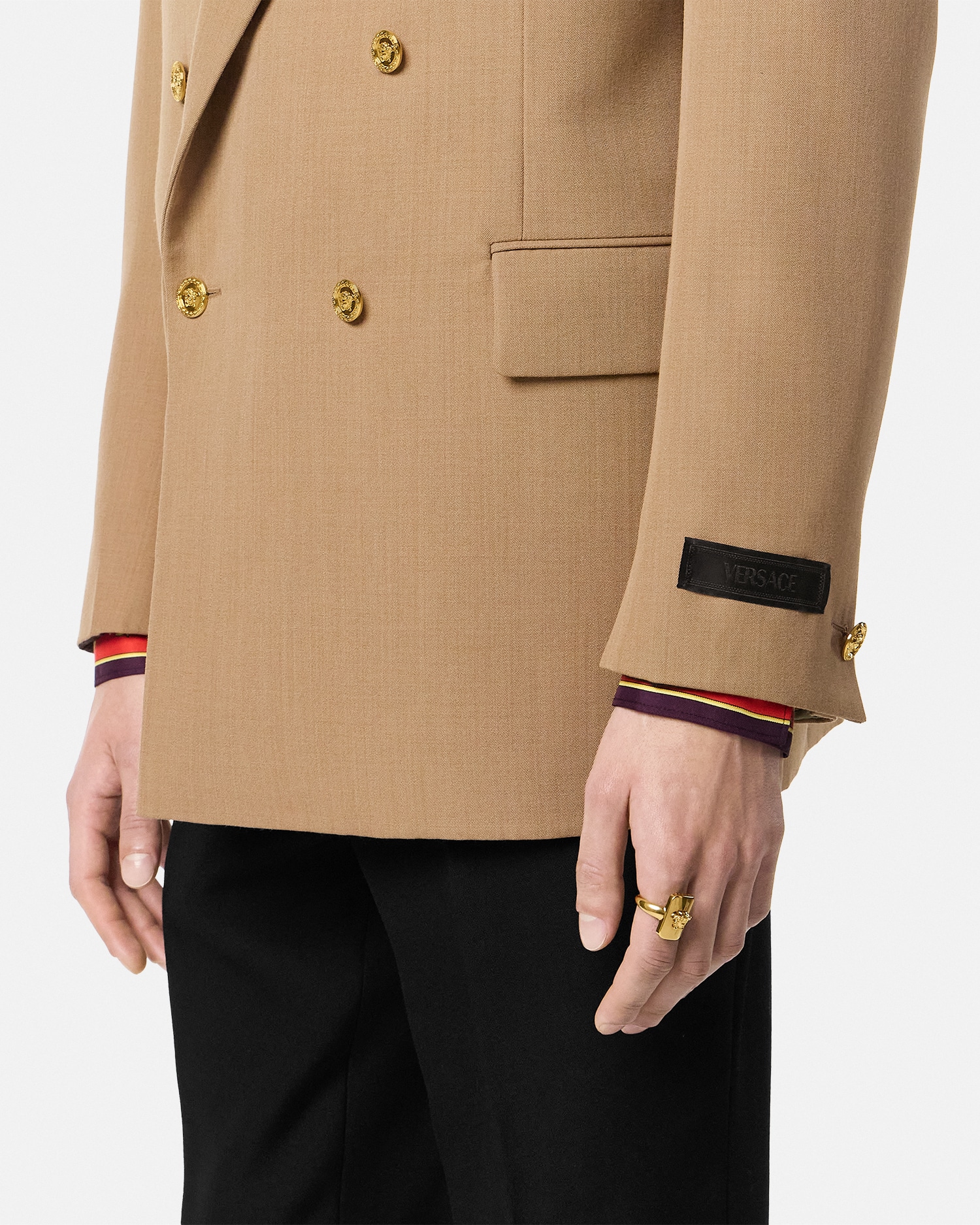 Mélange Wool Double-Breasted Blazer