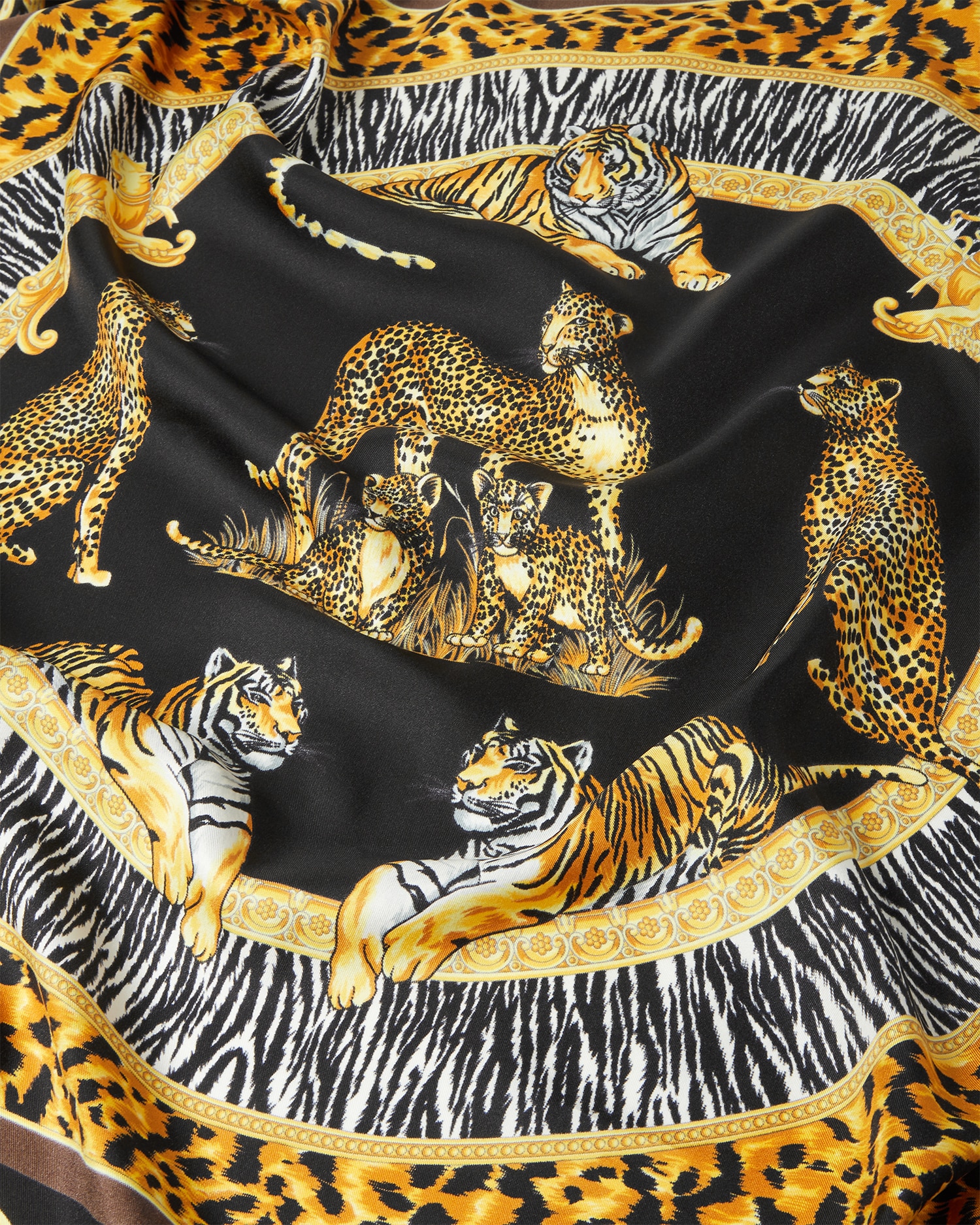 Wild Cats Large Silk Foulard 35"