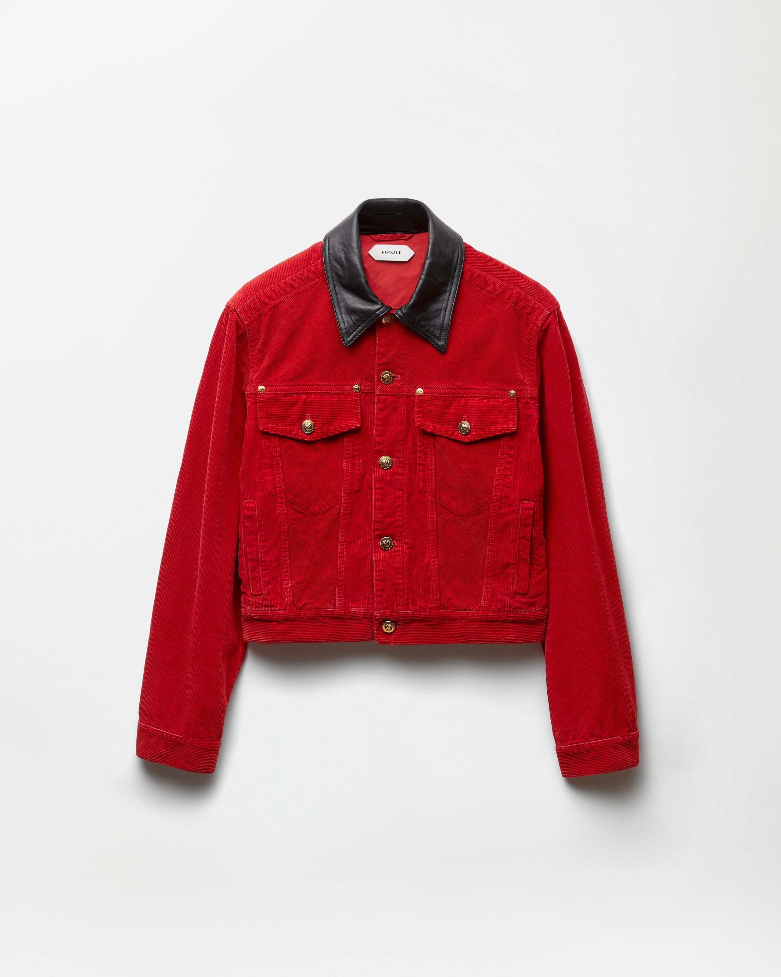 Versace Blouson En Velours Côtelé In Red