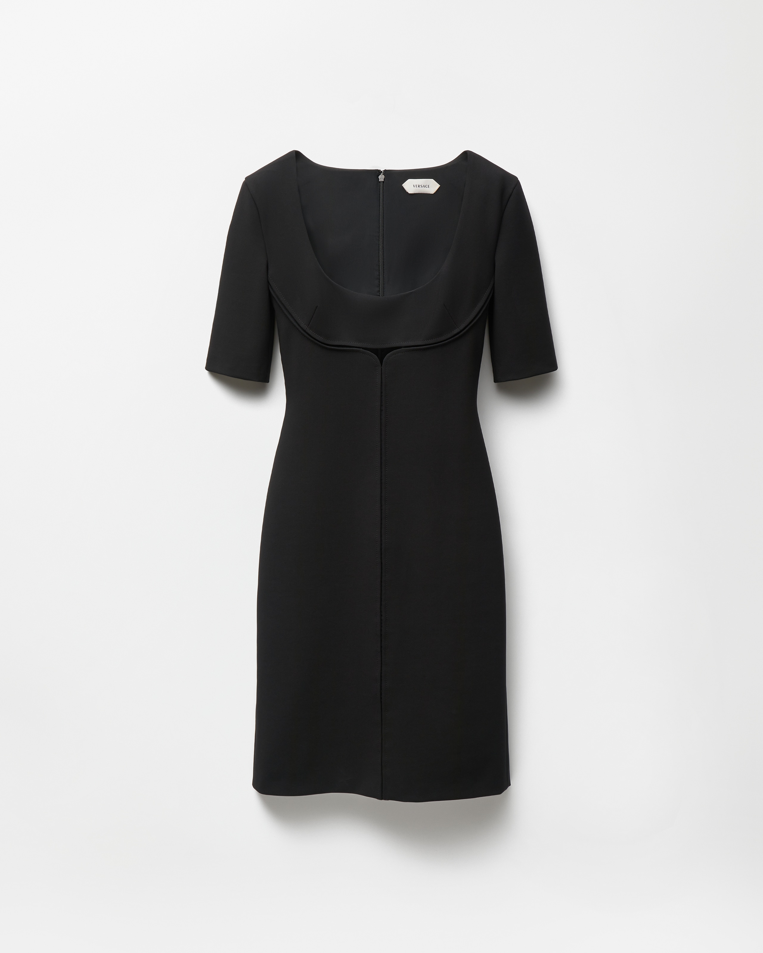 Versace Robe Mi-longue En Jersey Viscose In Black
