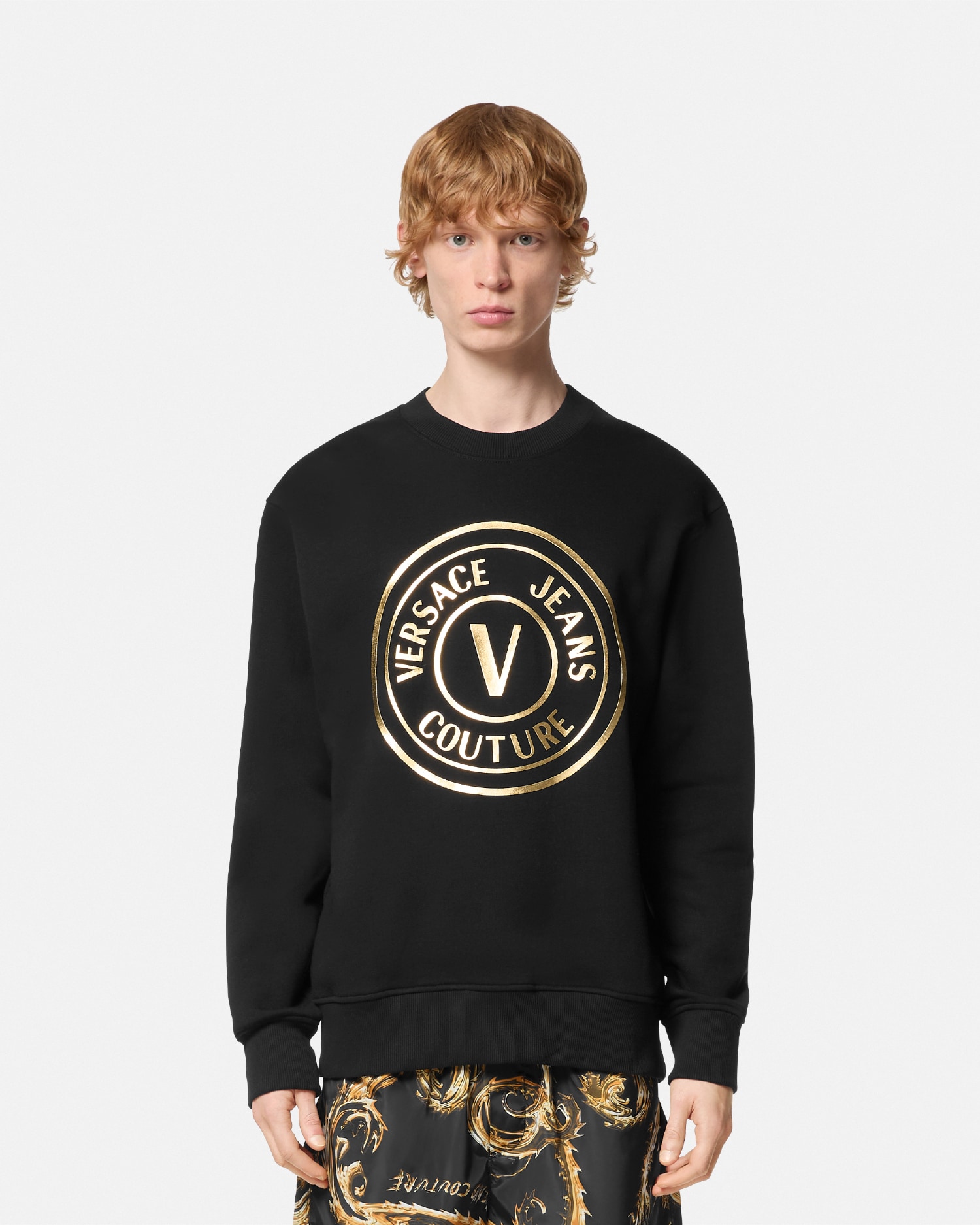 V-Emblem Relaxed-Fit Sweatshirt