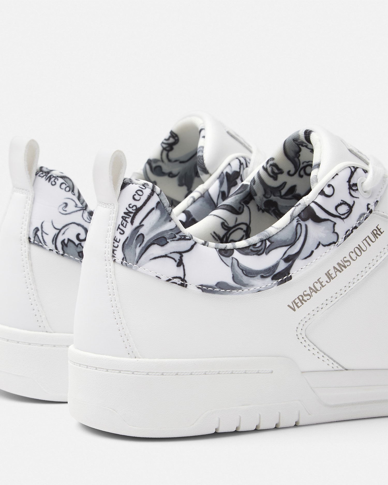 Porcelain Barocco Brooklyn Sneakers Gray,White | VERSACE US