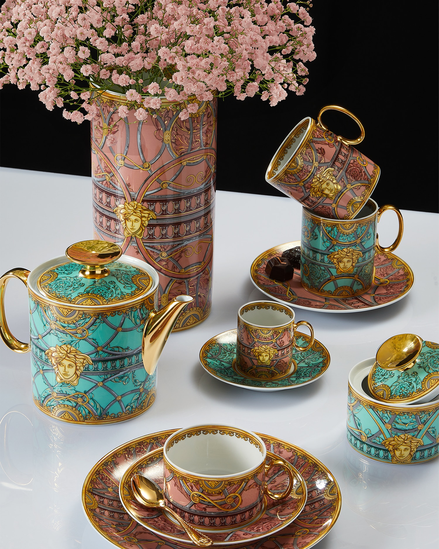 Versace Scala Del Palazzo Verde Mug In Green