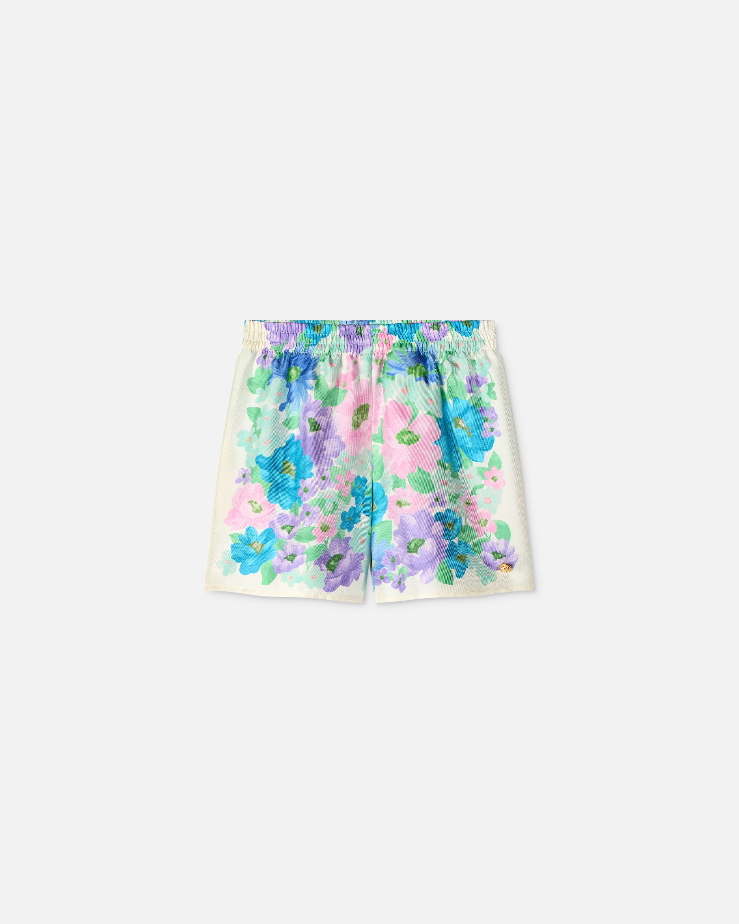 Versace Kids Printed Silk-twill Shorts In Multi