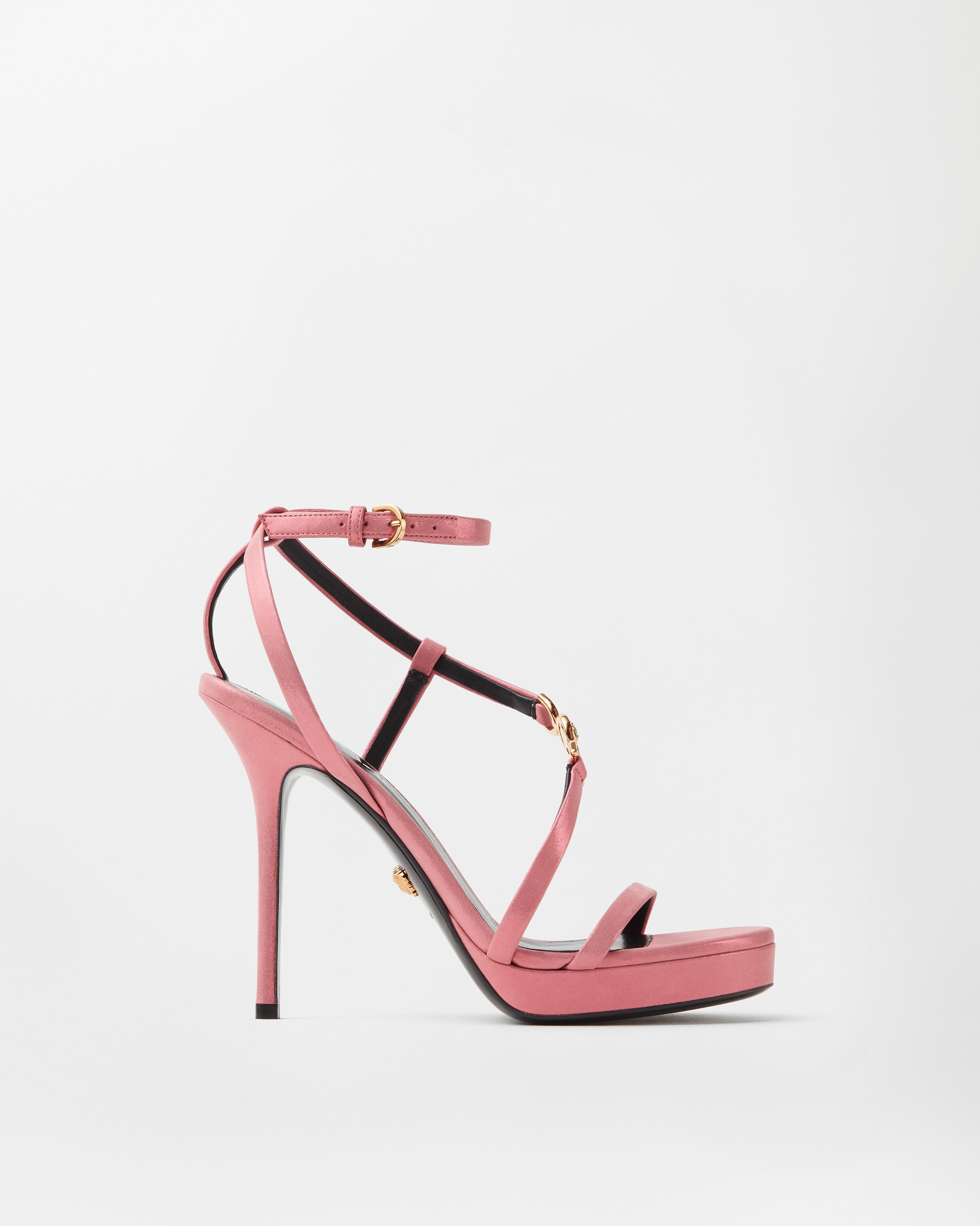 Versace Medusa '95 Sandales En Cuir Laminé 115 Mm In Pink