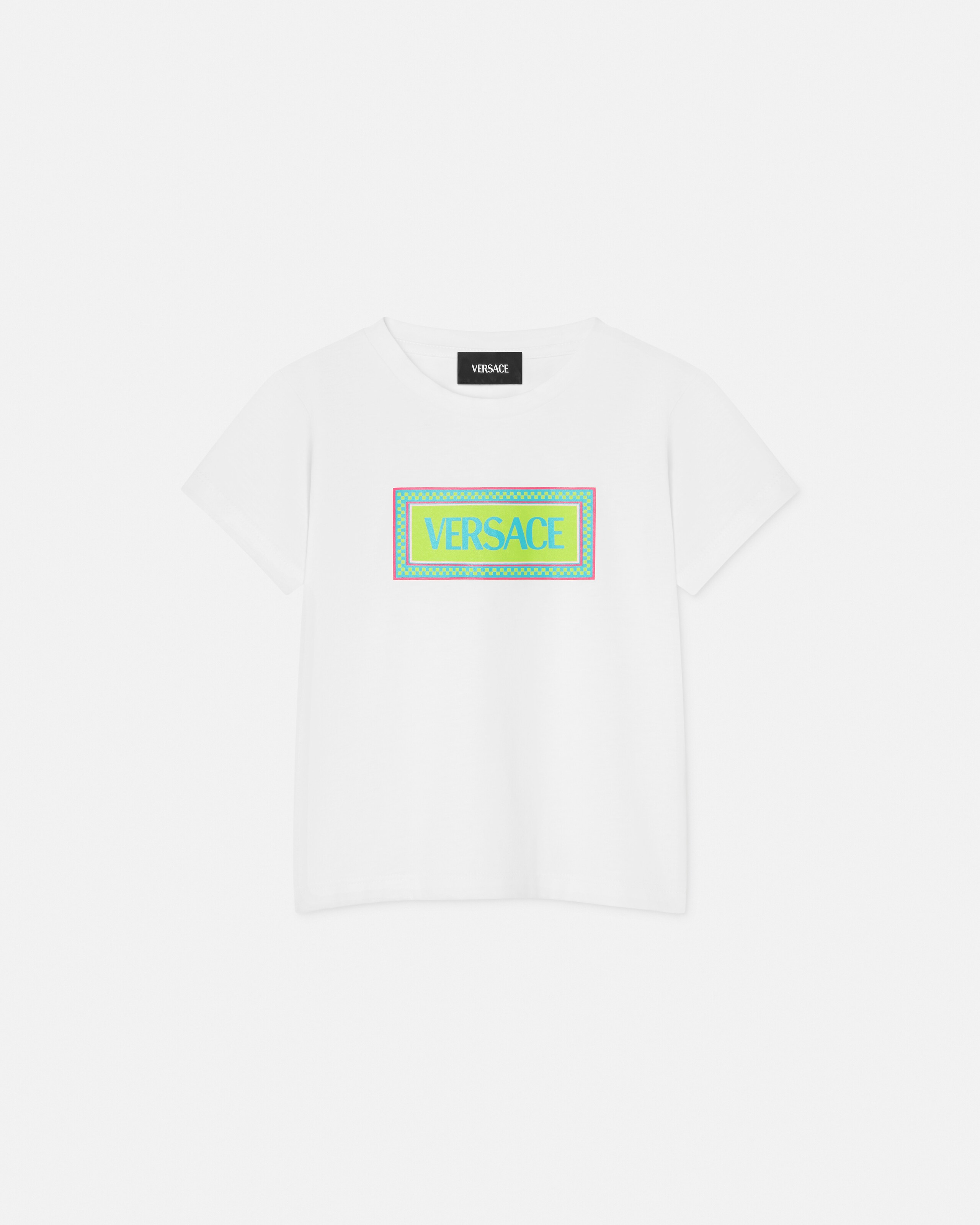 Versace T-shirt En Jersey De Coton Imprimé Kids In White