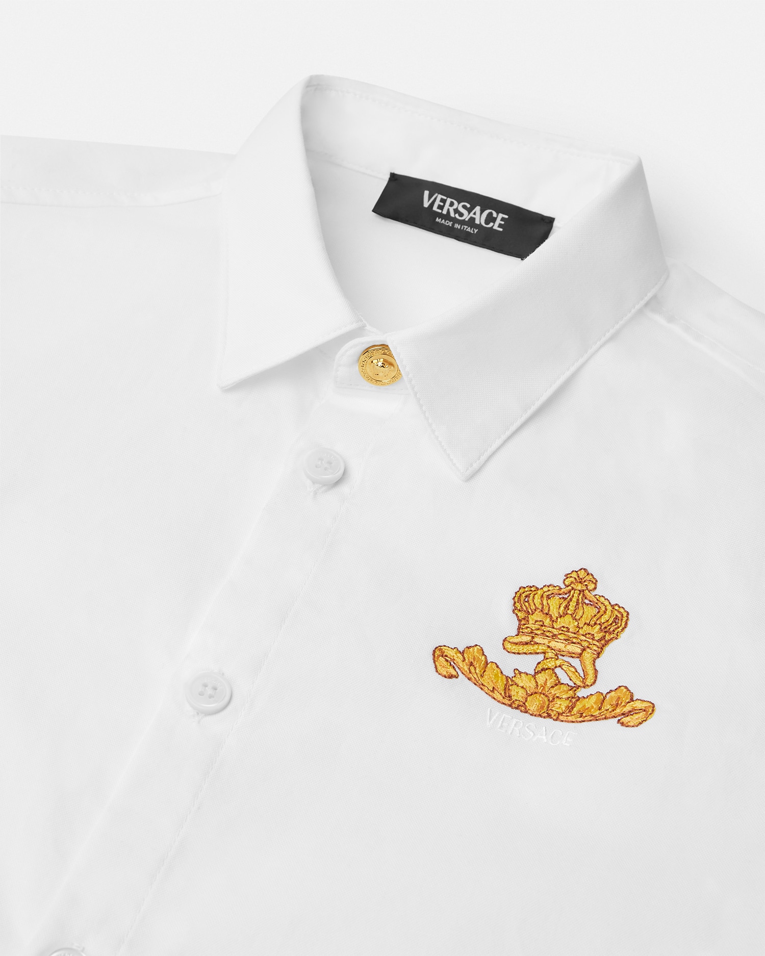 Versace Logo Crest Oxford Kids Shirt