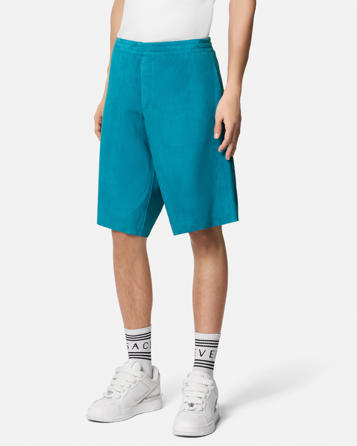 Medusa Biggie Suede Shorts