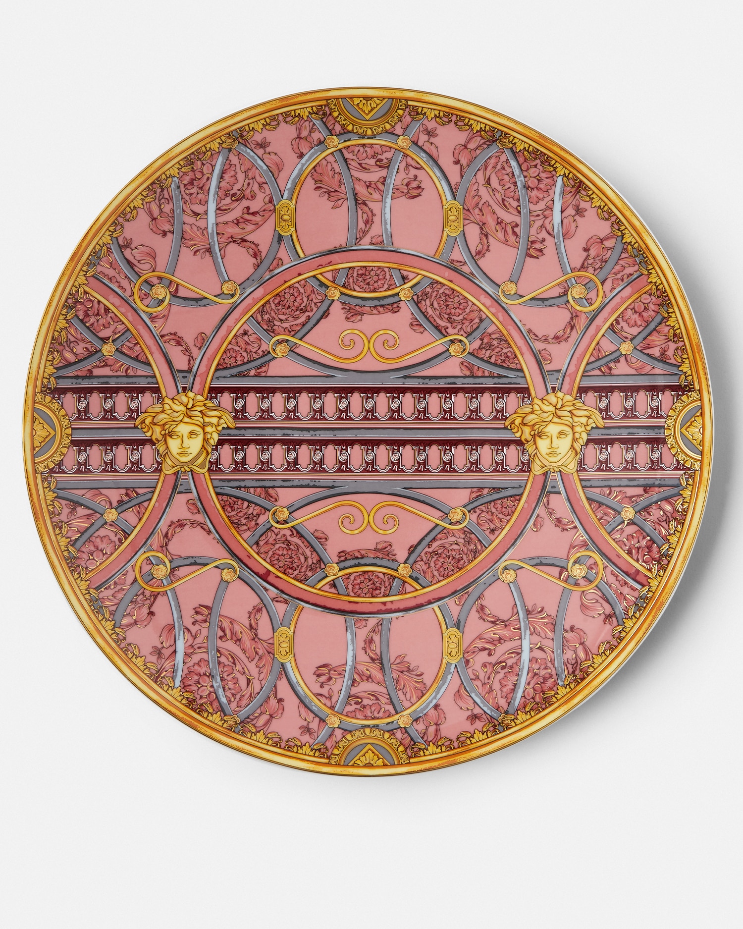 Versace Assiette Scala Del Palazzo Rosa 33 Cm In Pink