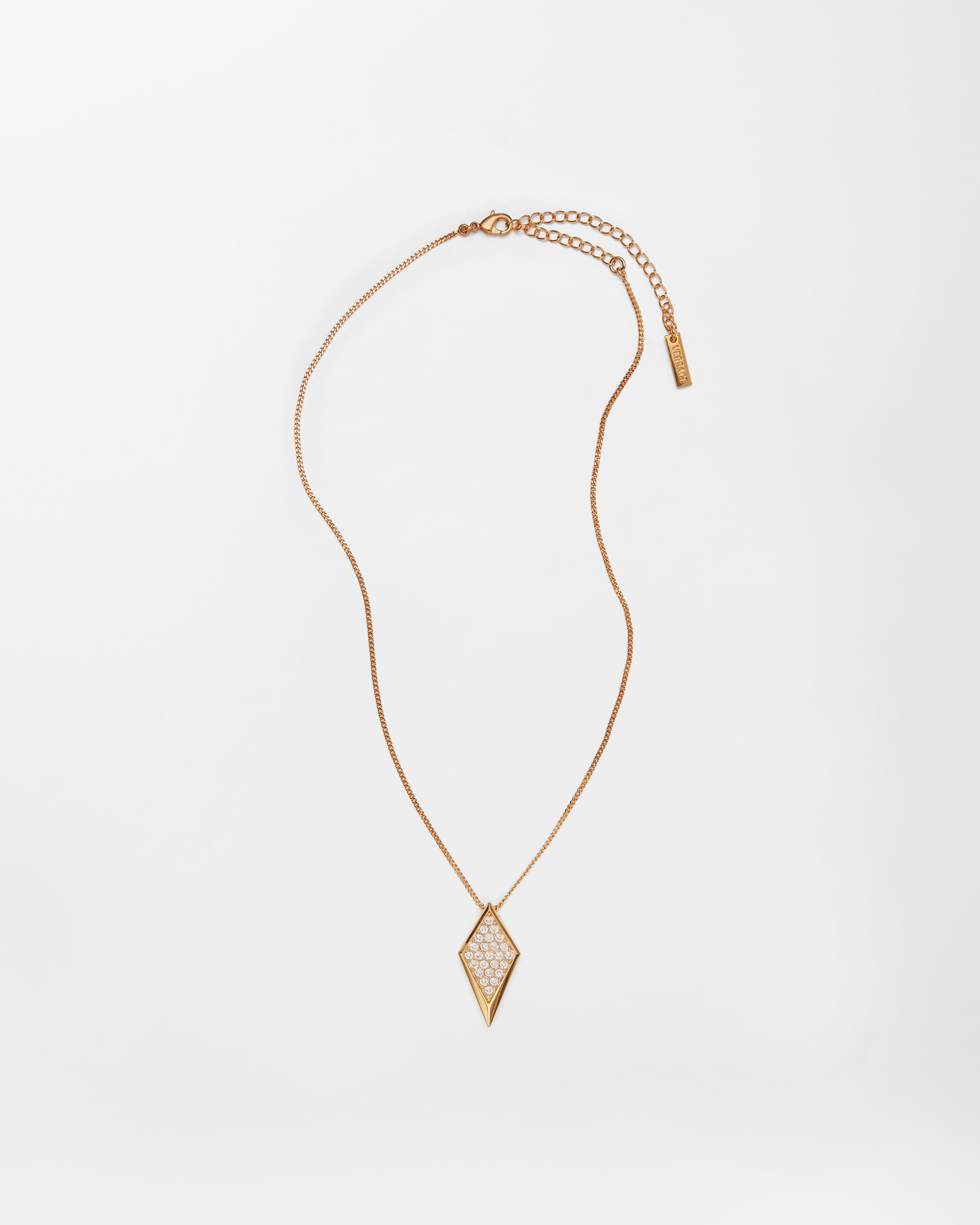 Versace Blade Crystal Necklace In Gold